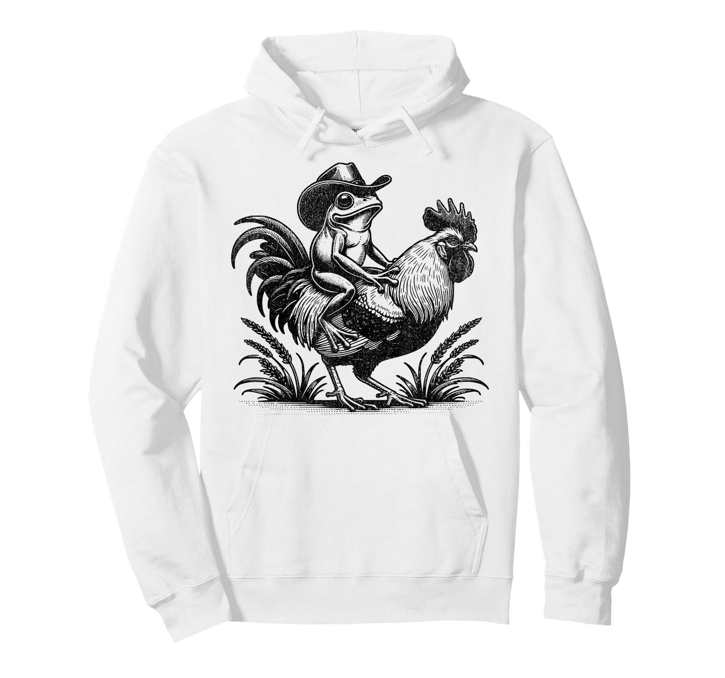 Funny Frog With Cowboy Hat Riding Rooster Country Life T-Shirt