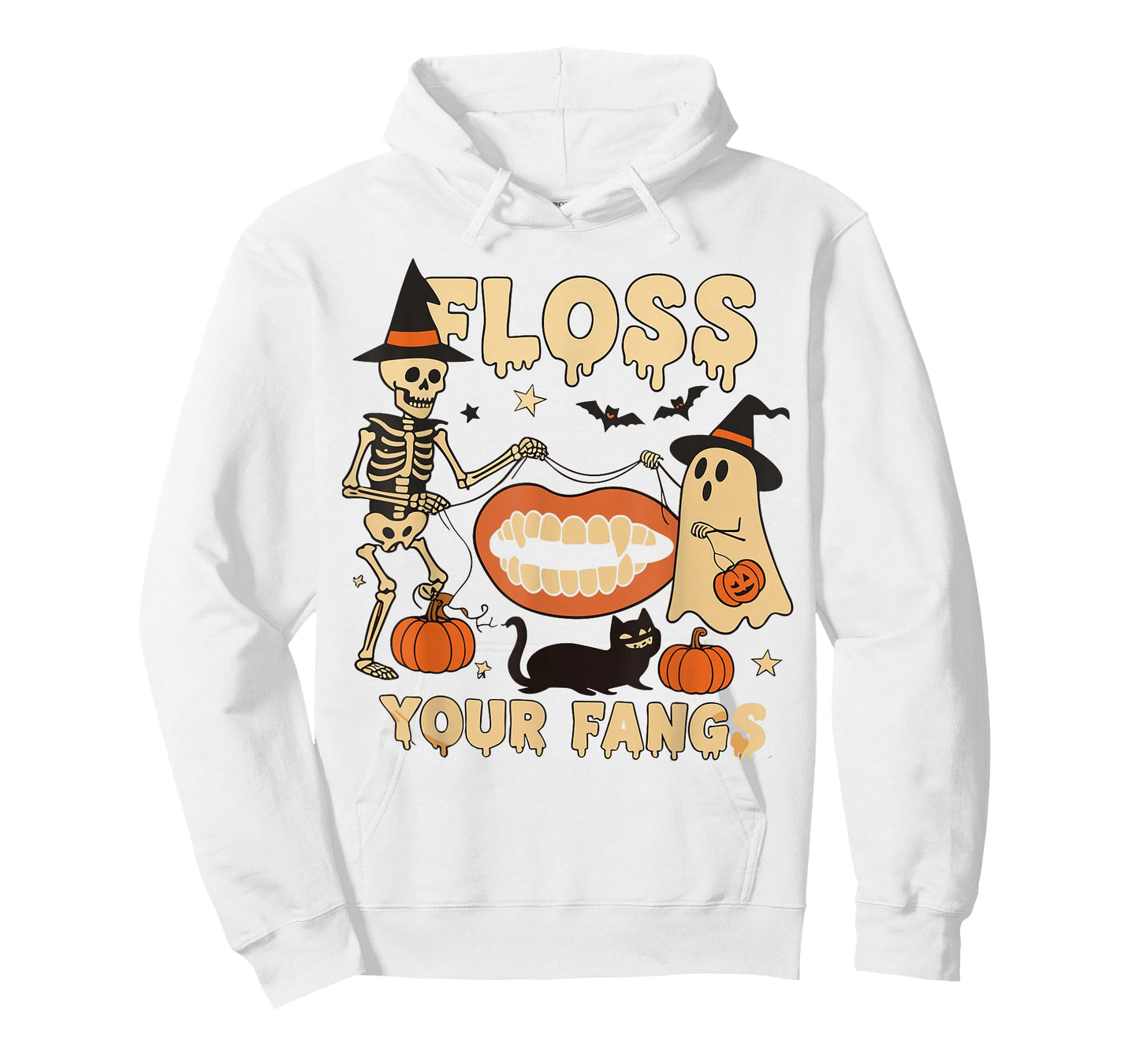 Floss Your Fangs Boo Dental Halloween Spooky Dentist T-Shirt