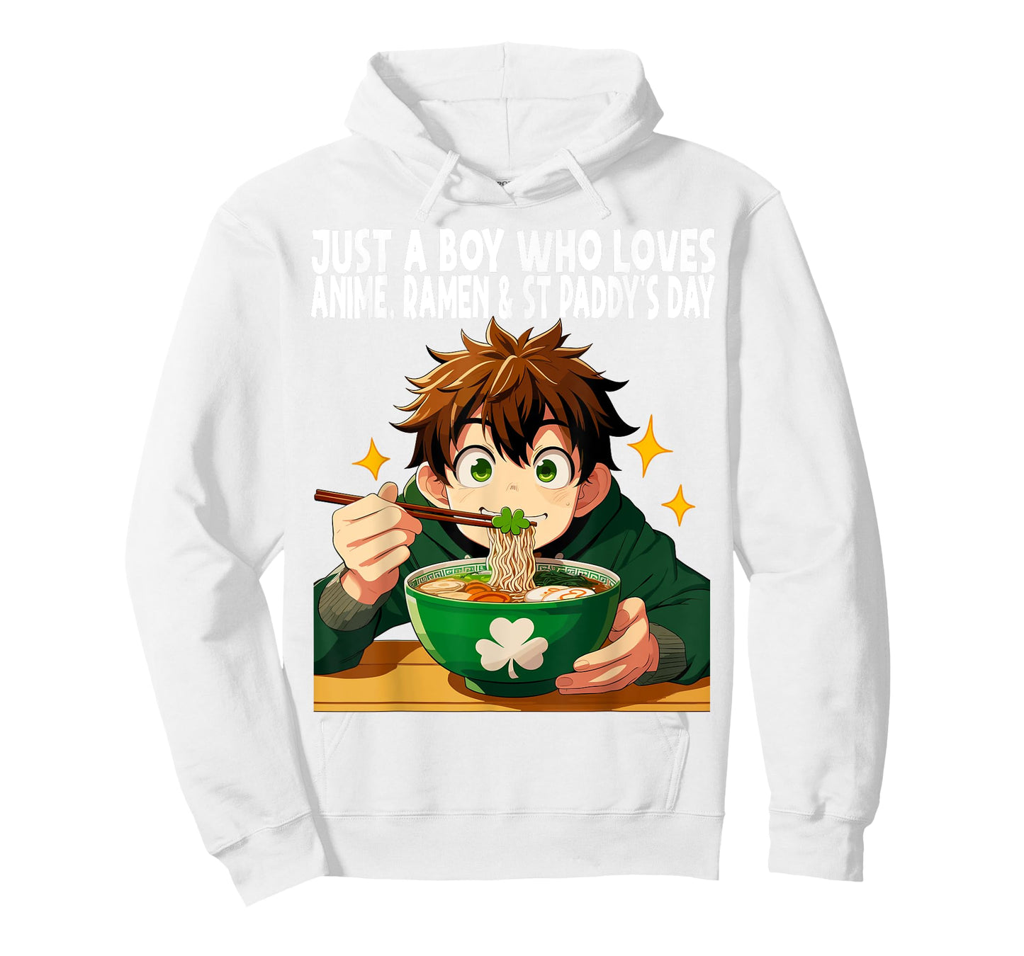 Just A Boy Who Loves Anime Ramen And St Paddy's Day T-Shirt