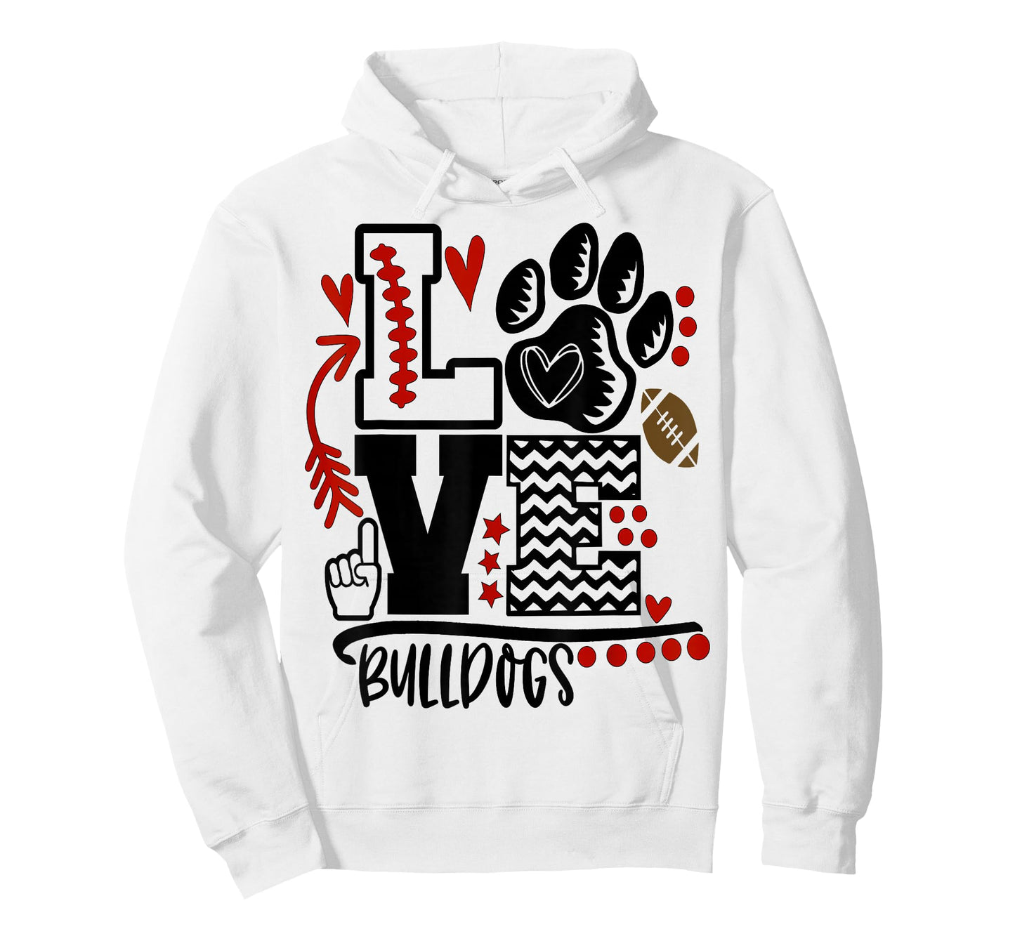 Bulldogs Paw Mom School Spirit T-Shirt