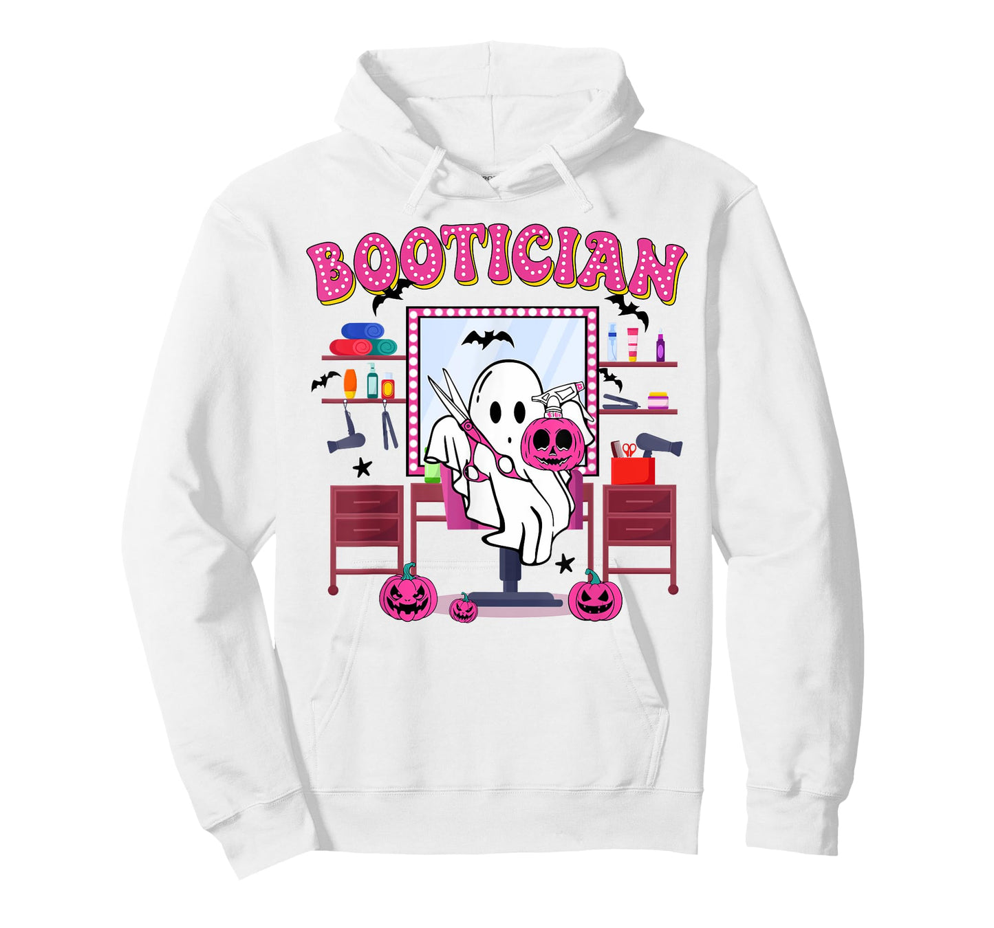 Bootician Halloween, Spooky Hair Stylist, Ghost Hair Dresser T-Shirt