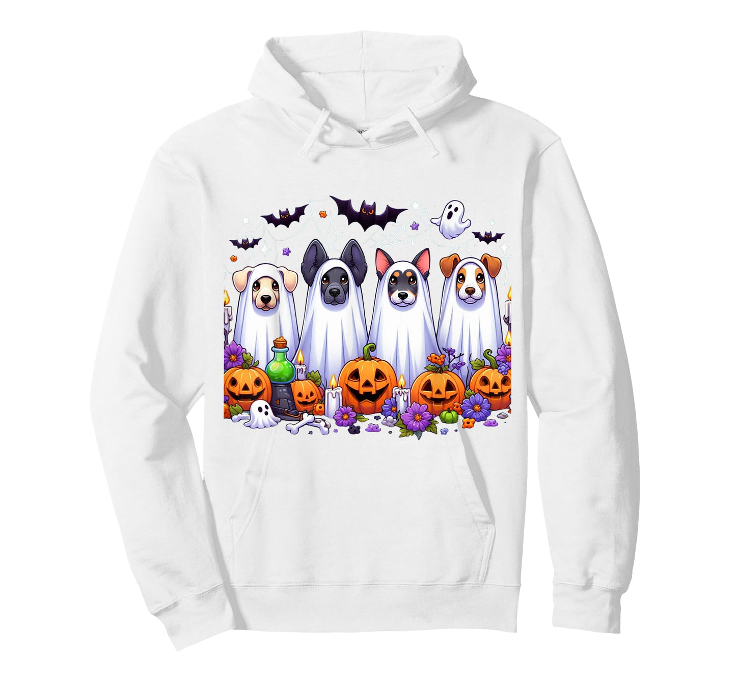 Dog Ghost Cute Dog Dressed As Ghost Funny Halloween Dog T-Shirt