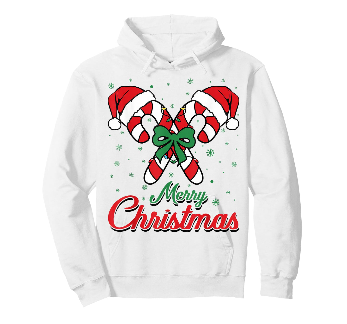 Merry Christmas Candy Cane Xmas Lights Toddlers Men Women T-Shirt