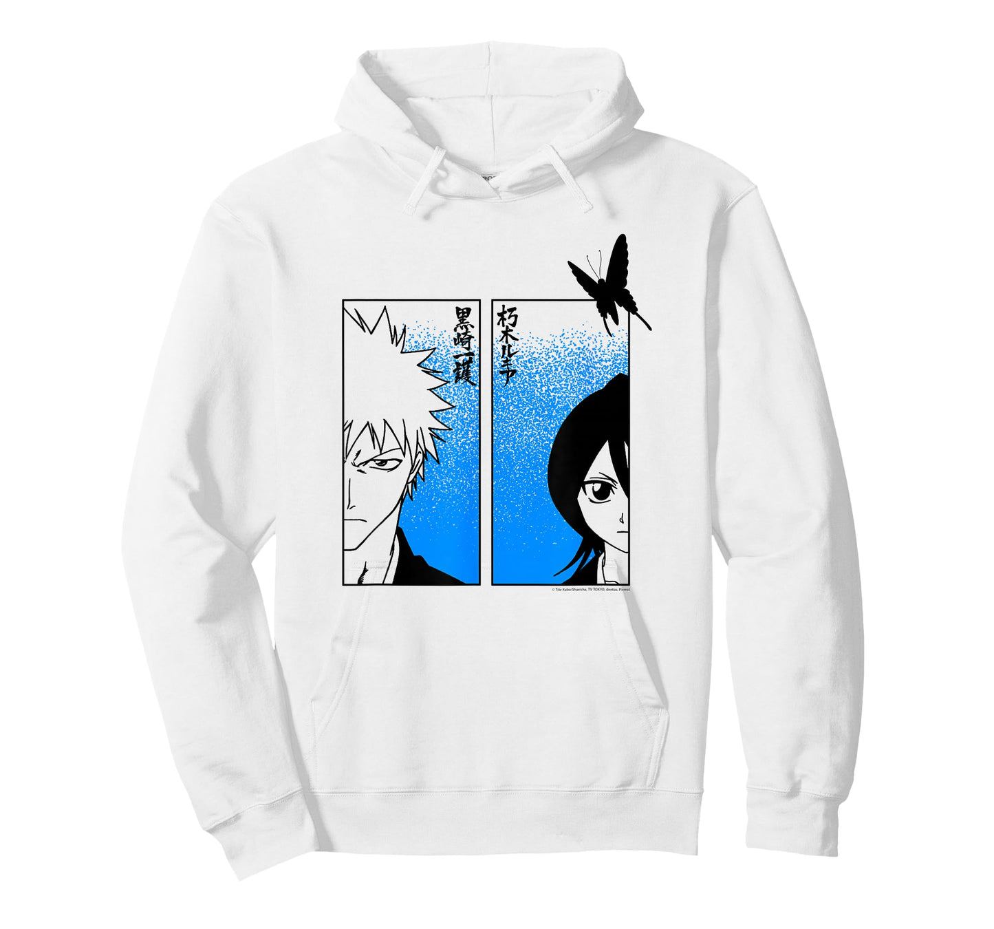 Bleach Ichigo & Rukia Half Faces with Jigokucho Anime T-Shirt