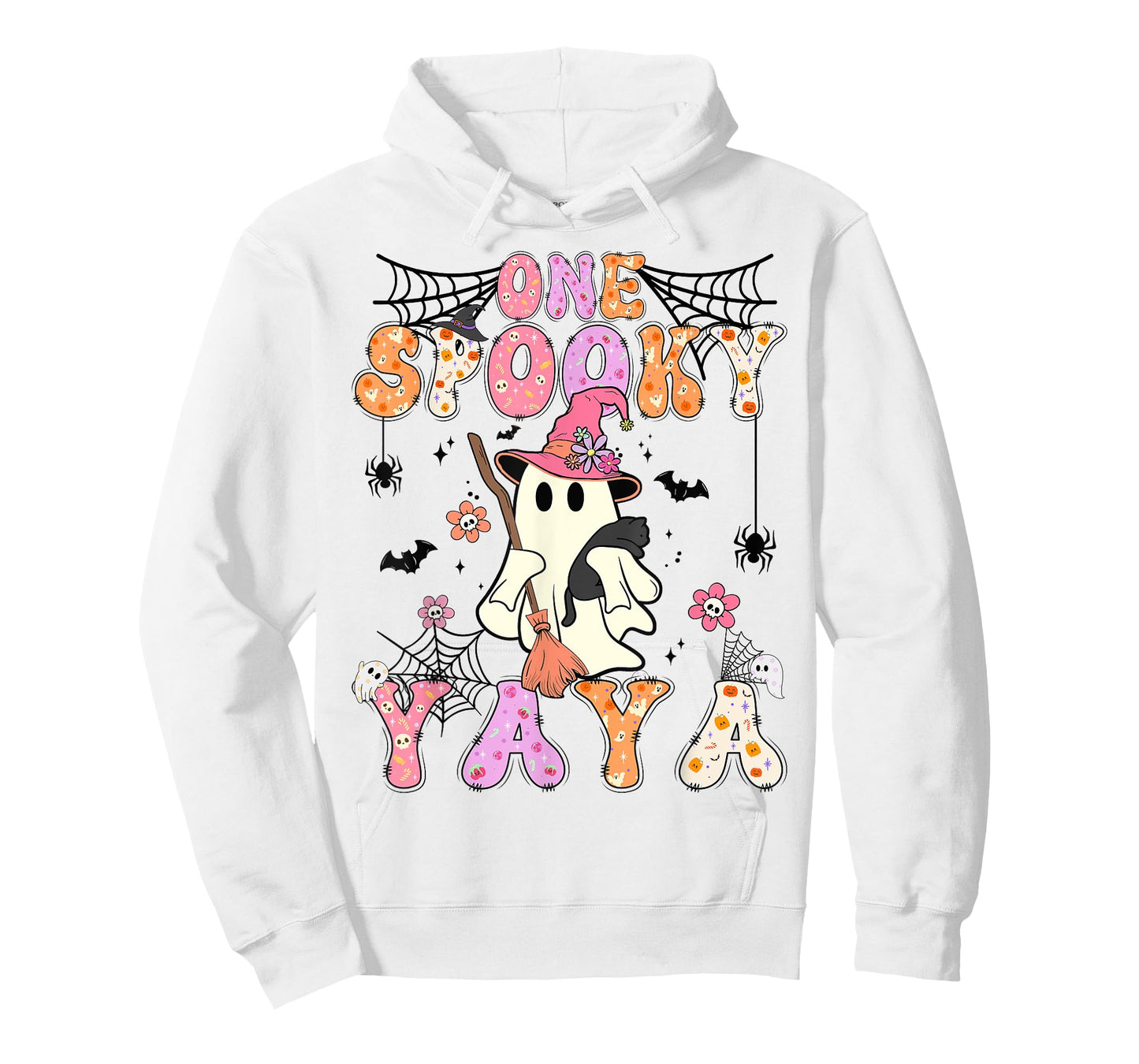 Groovy One Spooky Yaya Retro Halloween Cute Ghost T-Shirt