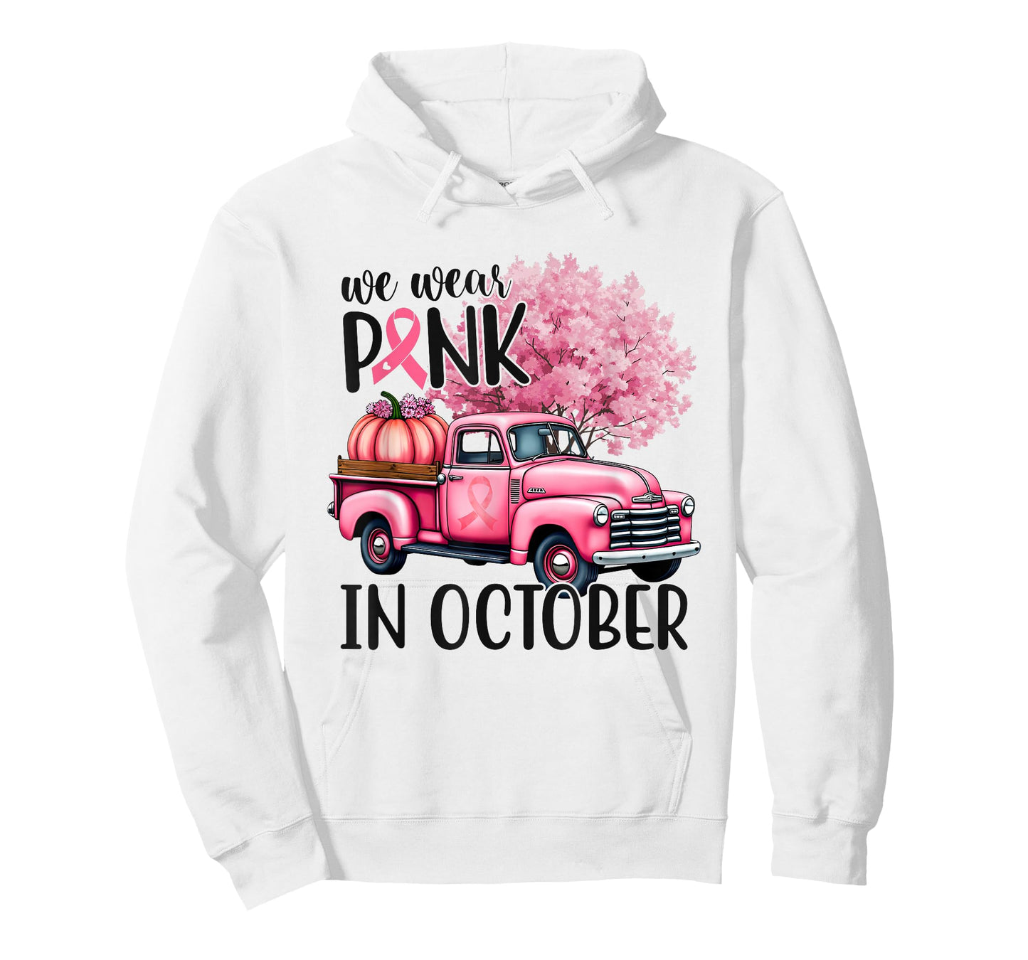 In October We Wear Pink Truck Breast Cancer Shirts for Women T-Shirt