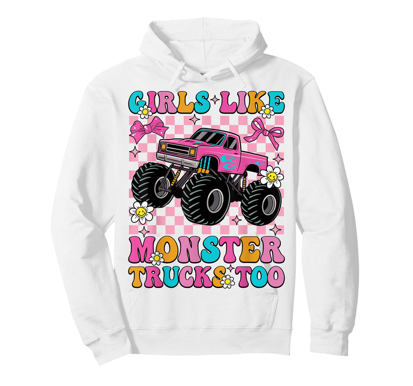 Girls Like Monster Trucks Too Groovy Monster Truck Girls T-Shirt