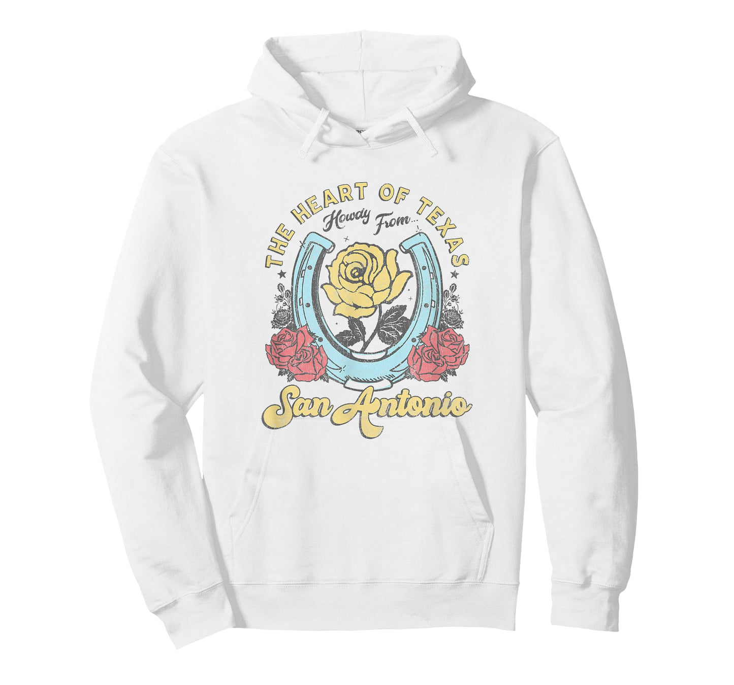 The Heart of Texas San Antonio Roses Horseshoe T-Shirt
