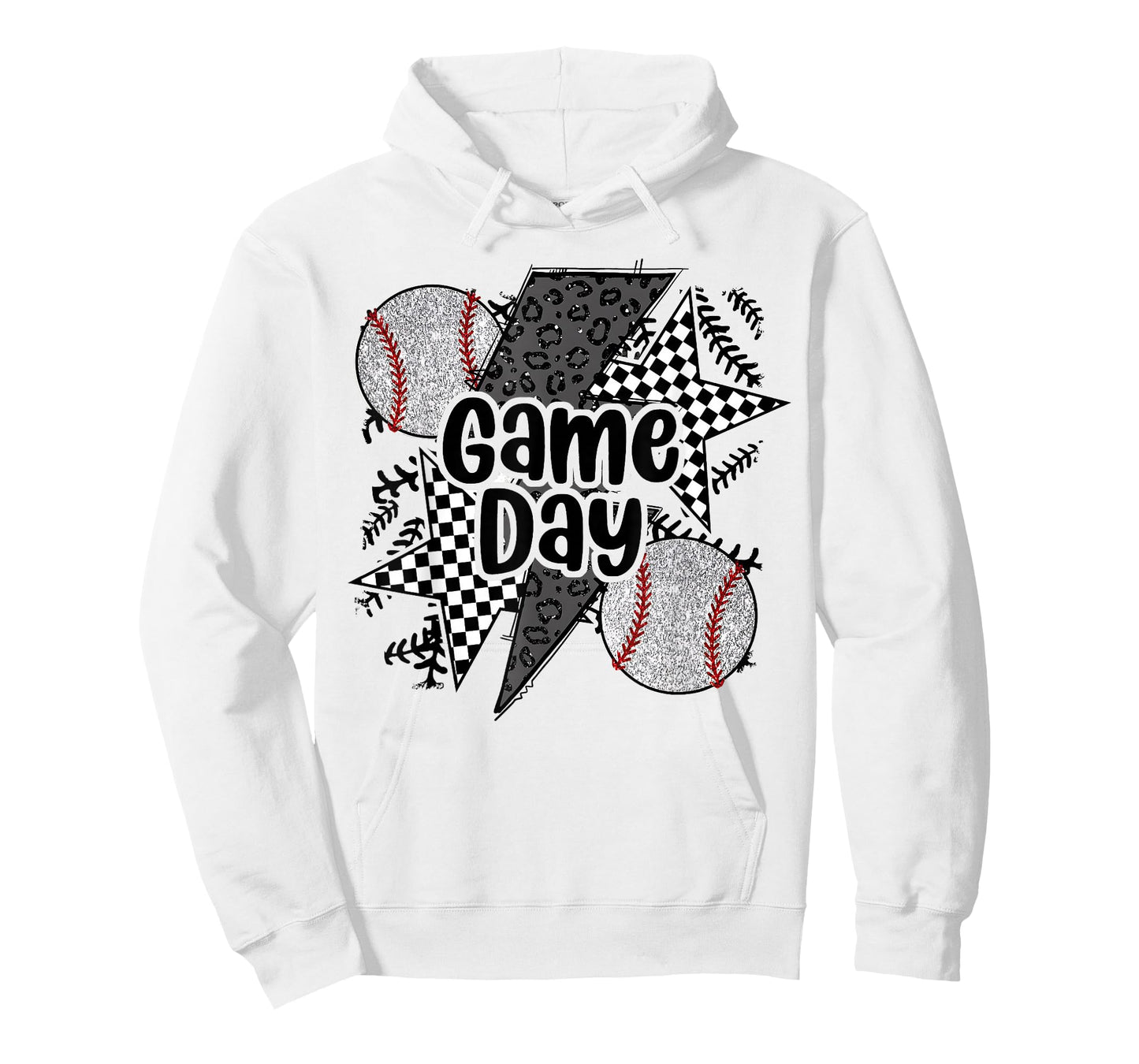 Retro Baseball Game Day Checkered Leopard Baseball Mama Mom T-Shirt