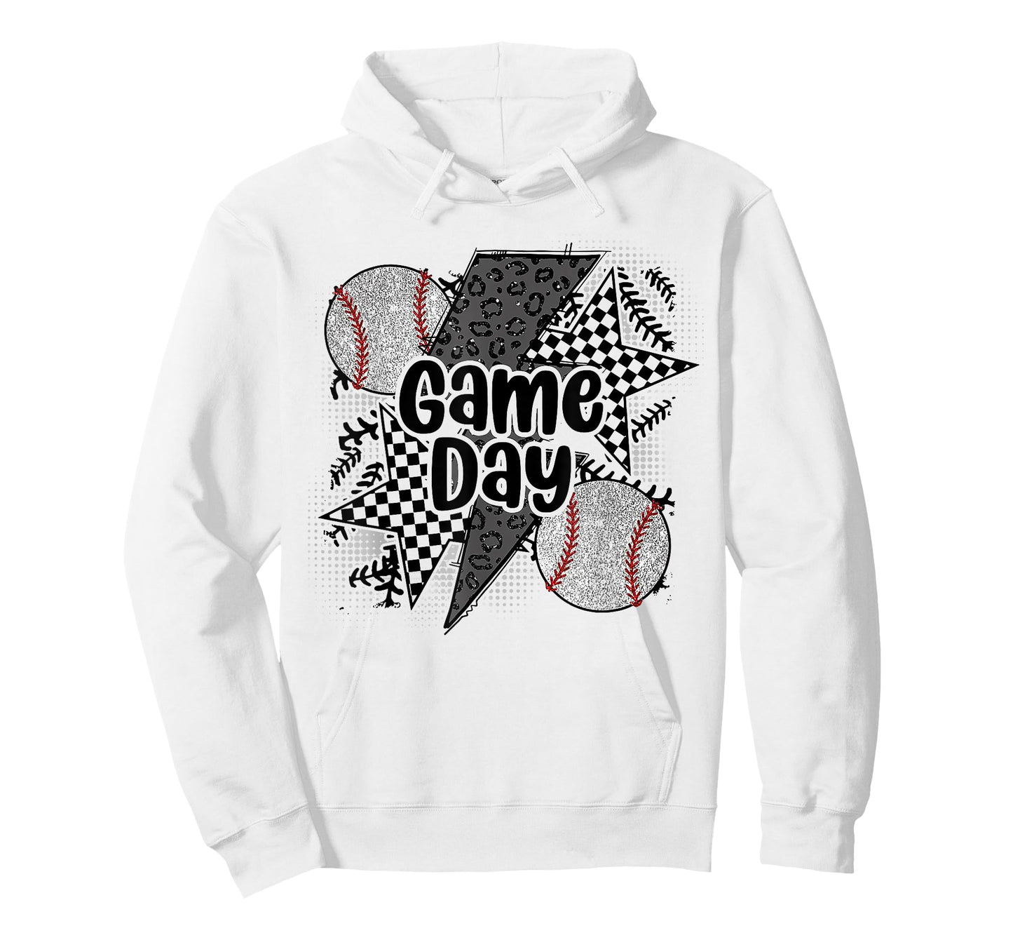Game Day Baseball Retro Checkered Baseball T-Shirt