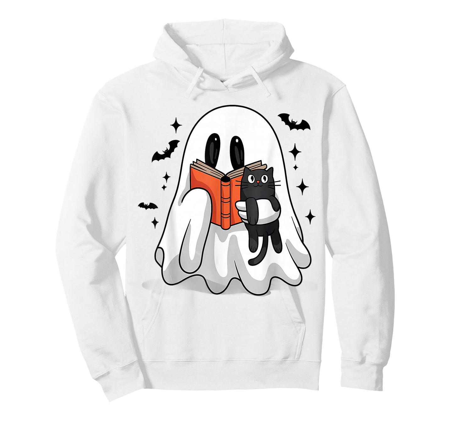 Cute Halloween Ghost Reading Book T-Shirt