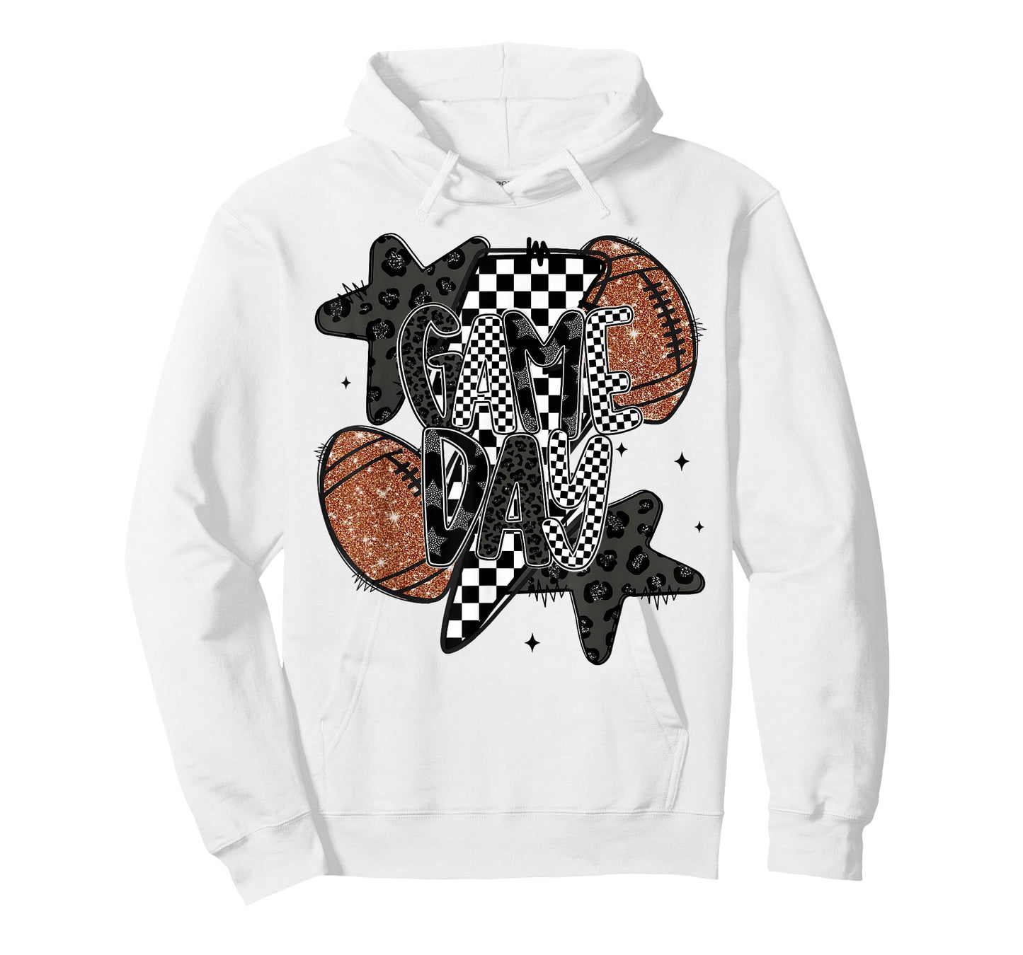 Retro Football Game Day Checkered Leopard Football Mama Mom T-Shirt