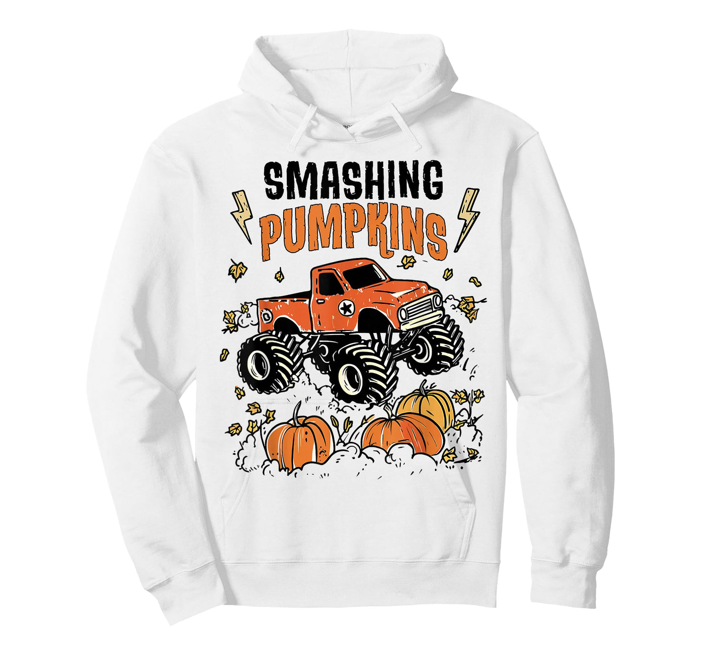 Retro Funny Monster Truck Smashing Pumpkin Boys Halloween T-Shirt
