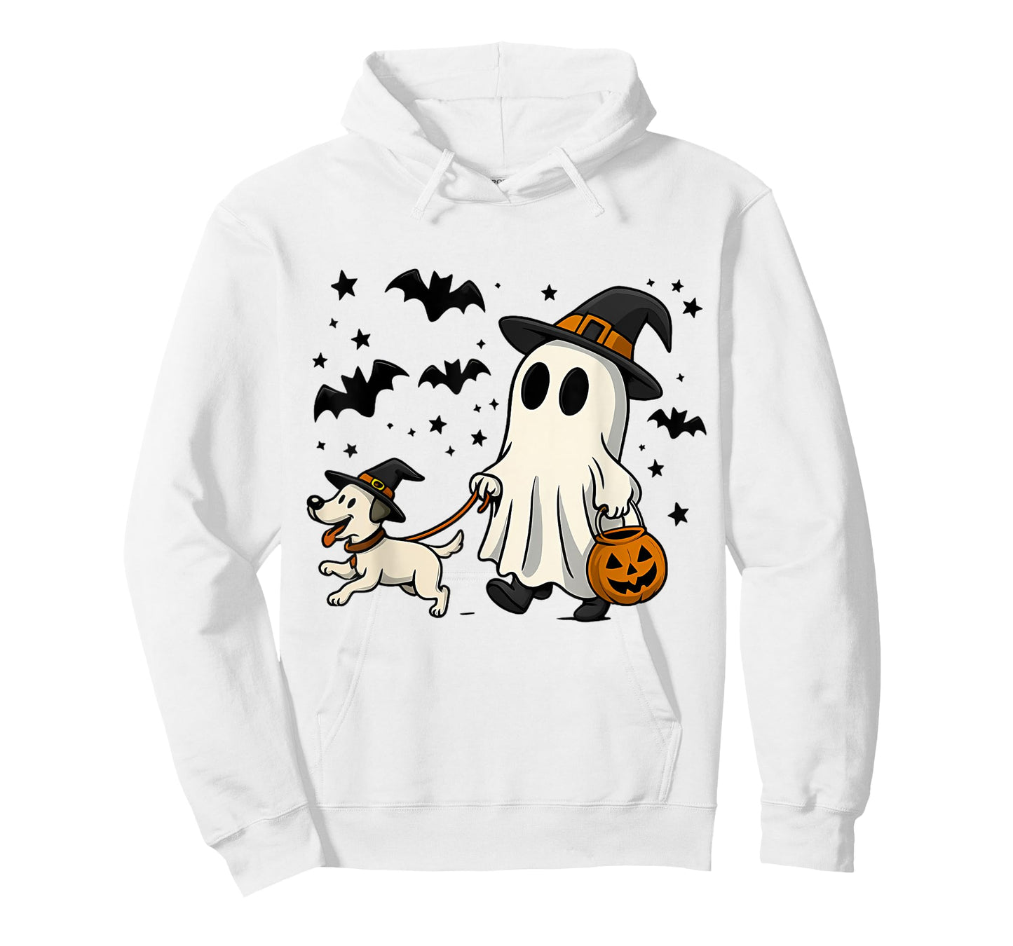 Spooky Ghost Dog Halloween Witch Hat Pumpkin Dog Mom T-Shirt