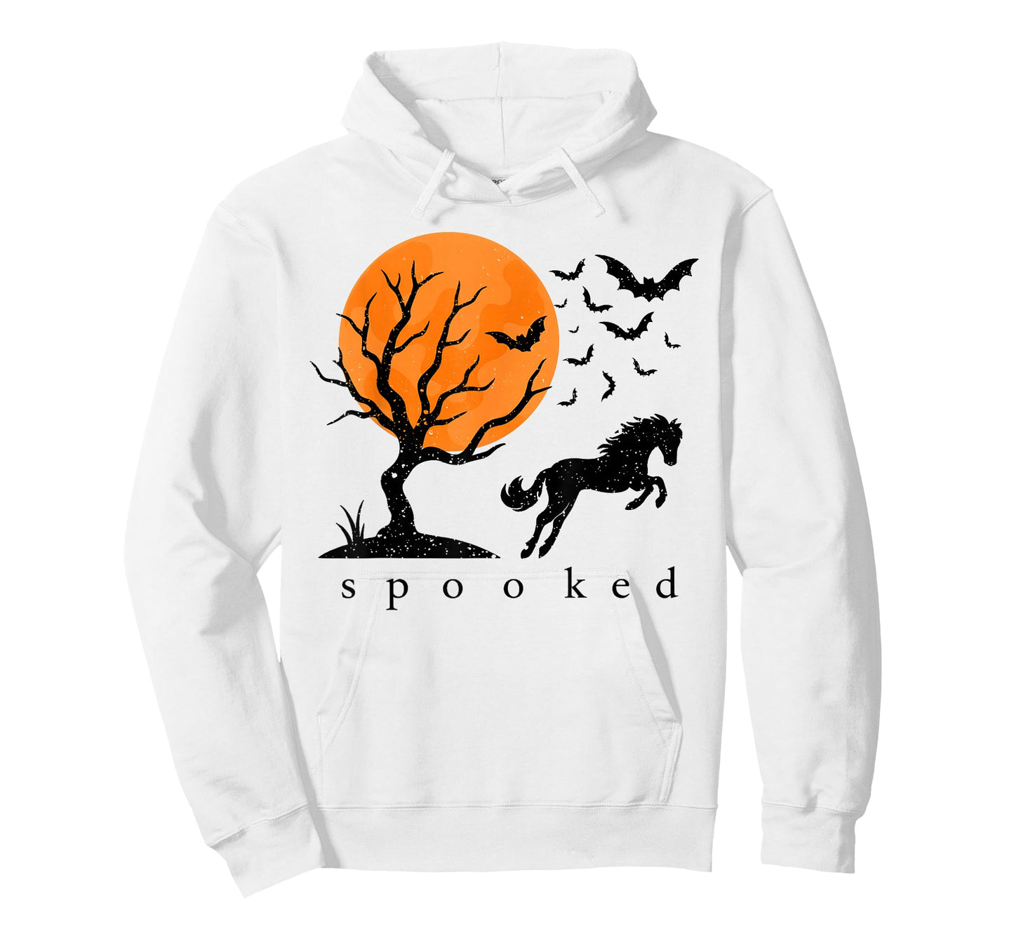 Spooked Horse Halloween Moon Bats Horse Ghost Spooky Season T-Shirt