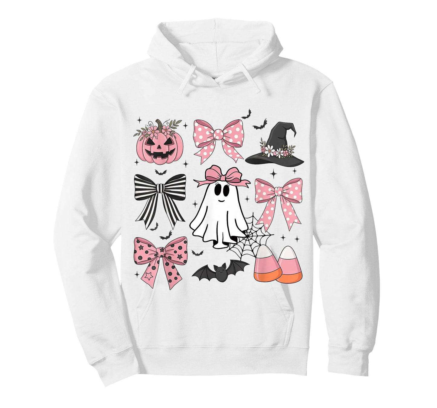 Girly Boo Ghost Halloween Coquette Bow Pumpkin Spooky Season T-Shirt