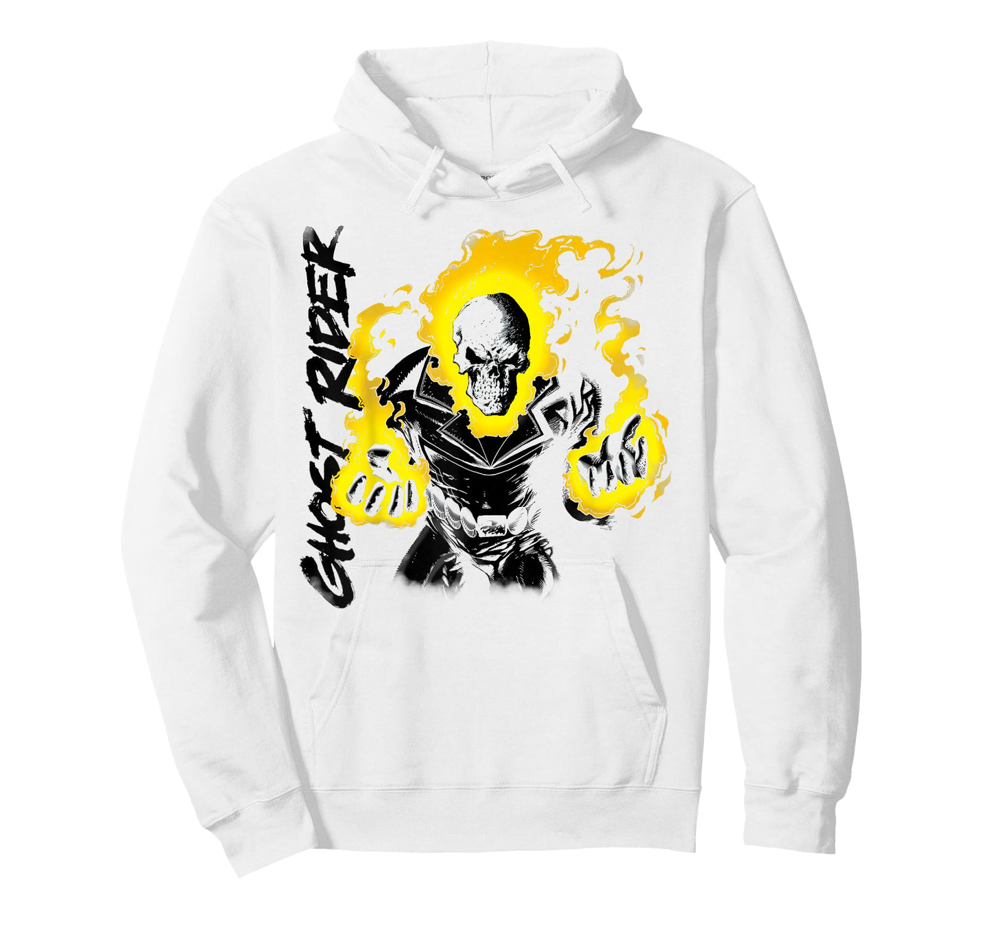 Marvel Ghost Rider Retro Skull Hands Aflame Graphic T-Shirt T-Shirt