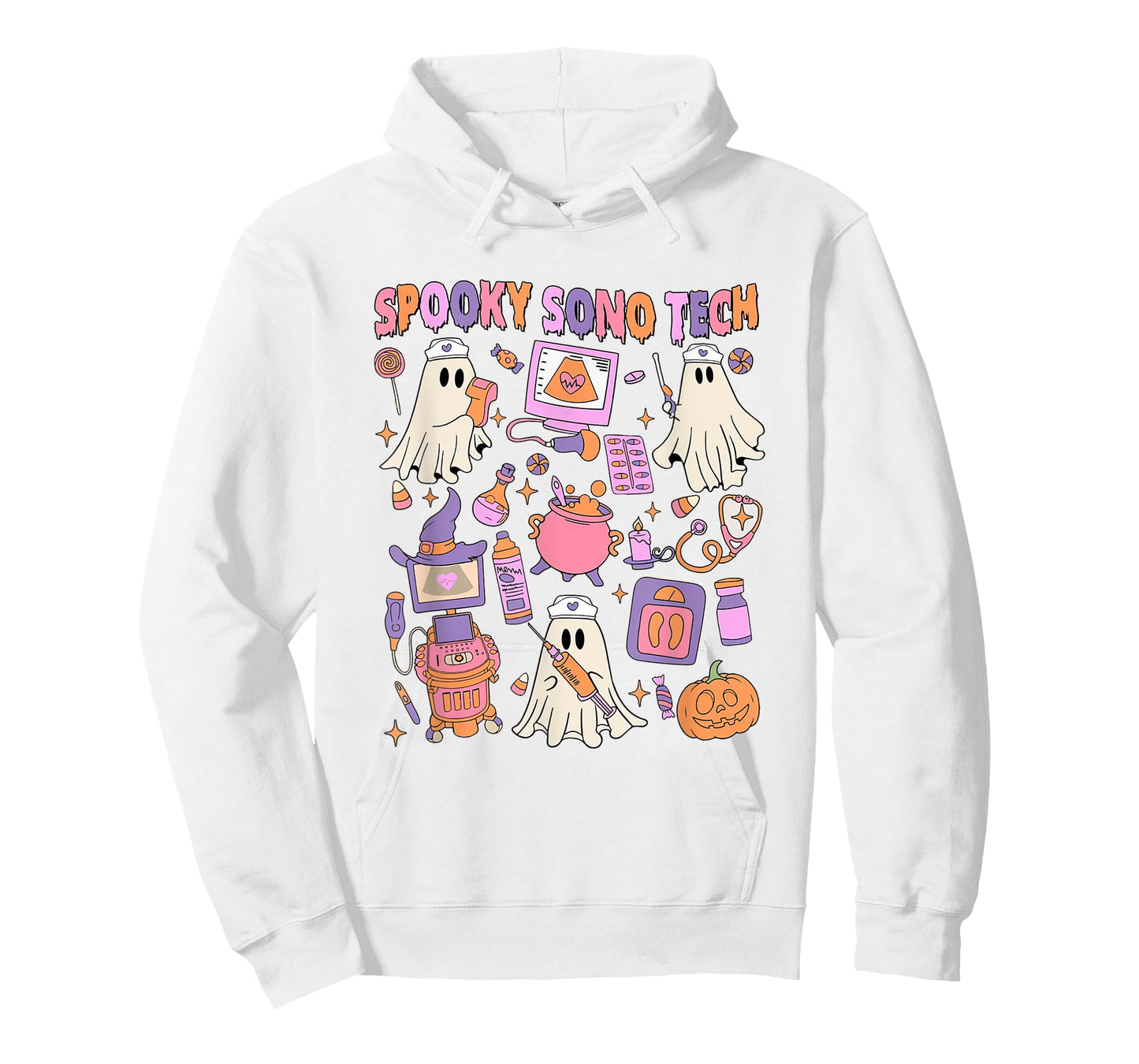 Spooky Sono Tech Halloween Ultrasound Technician Ghosts T-Shirt