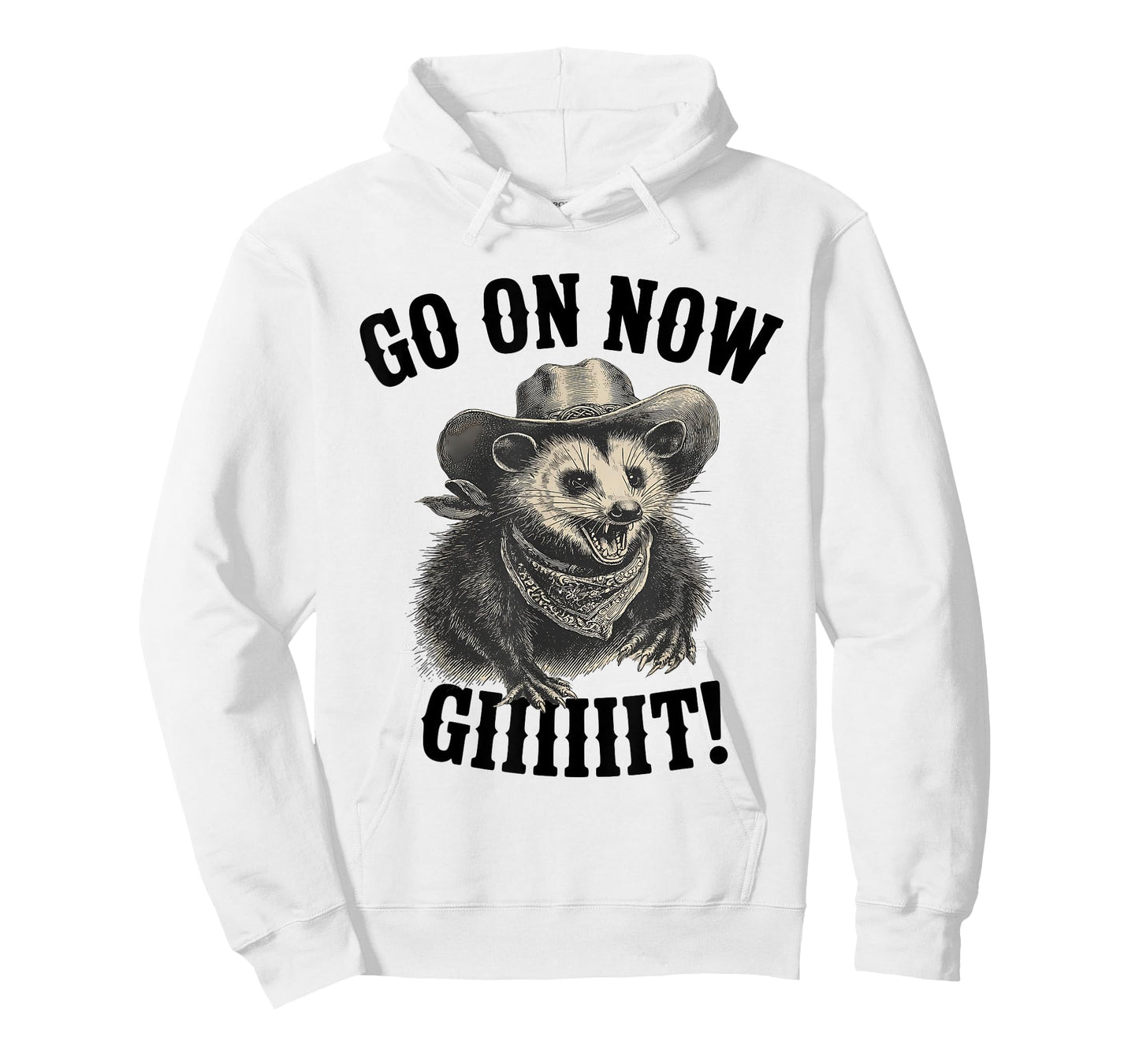 Western Opossum Vintage Country Possum Rodeo Go On Now Git T-Shirt