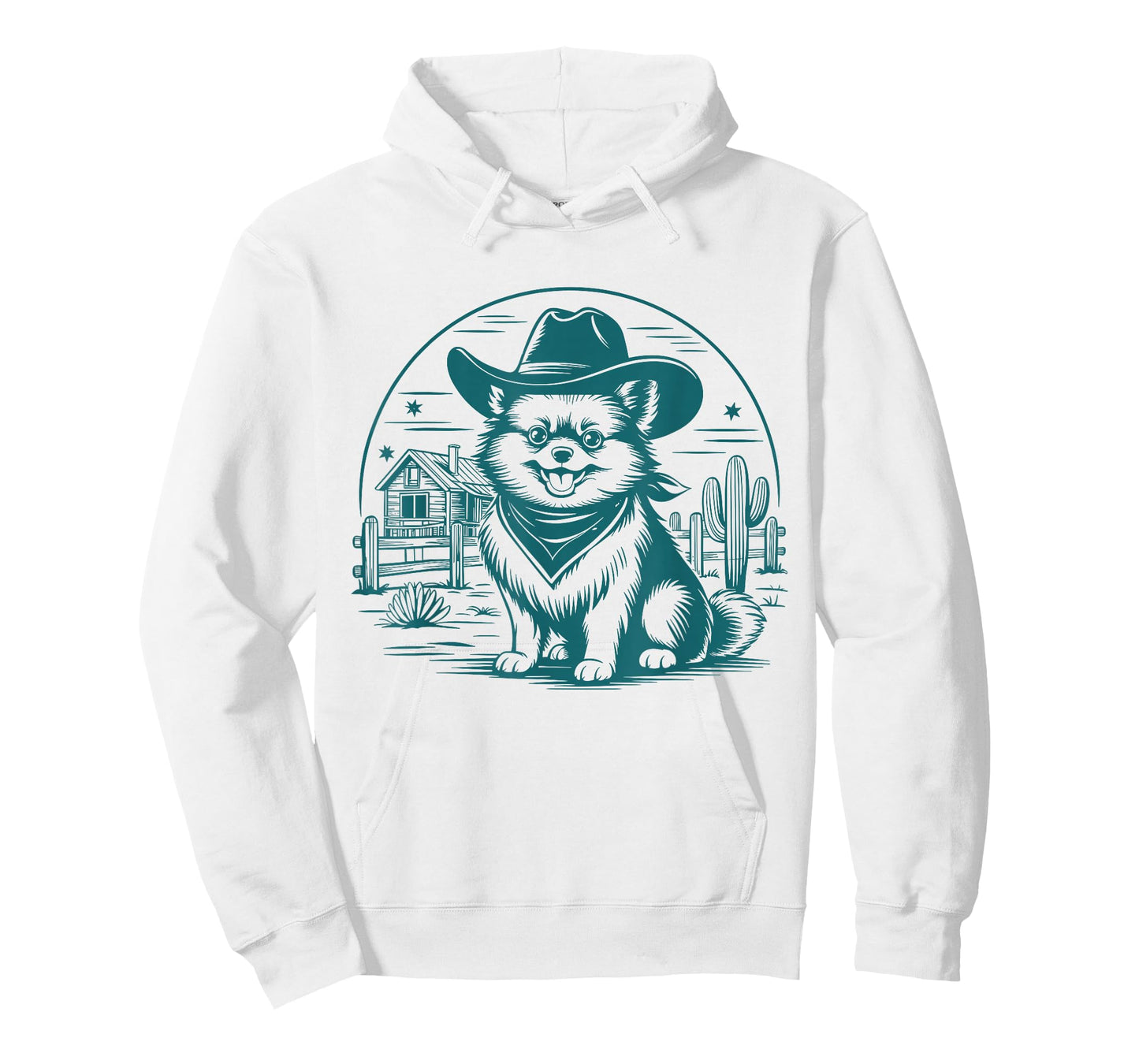 Pomeranian Cowboy UFO Vintage Pomeranian Western Dog Mom Tee T-Shirt