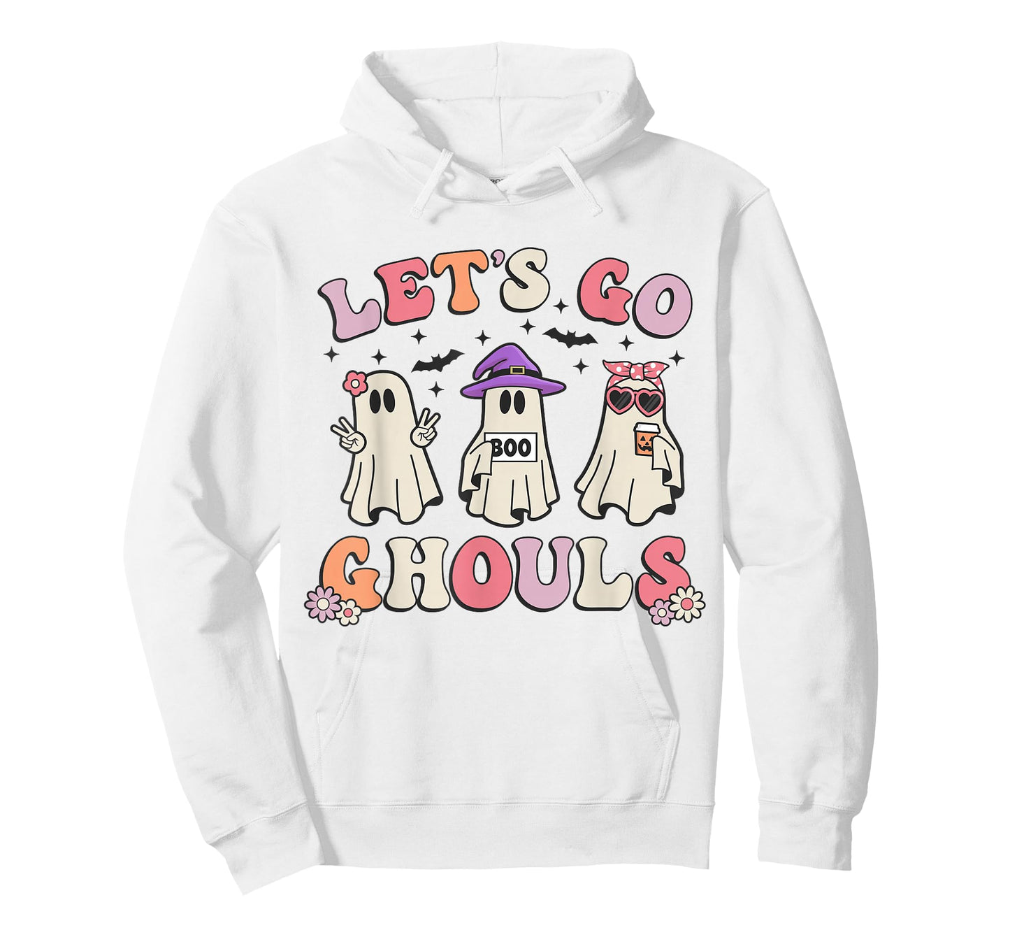 Lets Go Ghouls Retro Halloween Ghost Women Toddler Girl T-Shirt