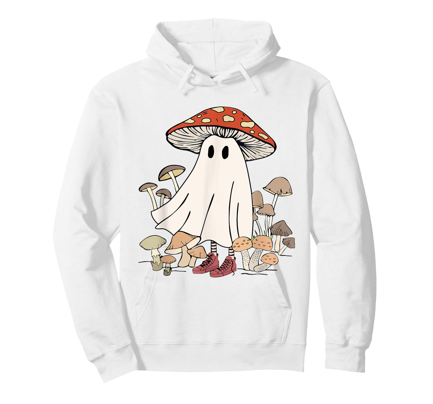 Mushroom Ghost Spooky Season Creepy Mushroom Boo Halloween T-Shirt