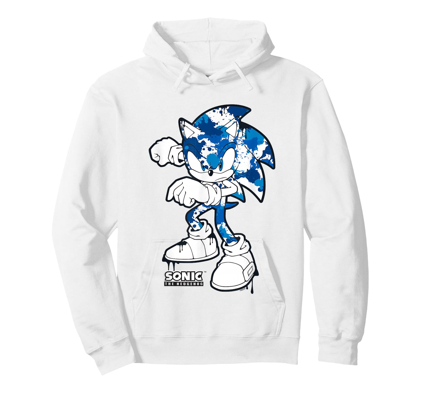 Sonic The Hedgehog Dripping Paint Urban Style Portrait T-Shirt