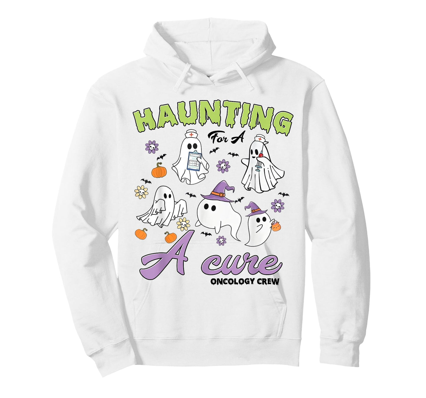 Funny Spooky Haunting For A Cure Oncology Halloween Nurse T-Shirt