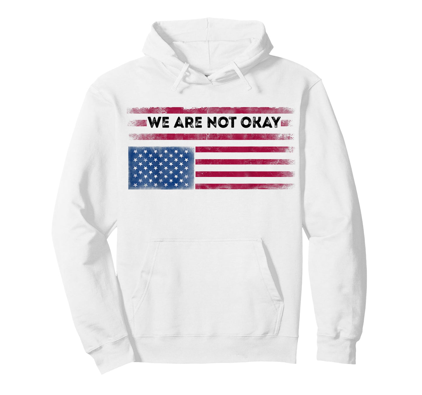 Upside Down American Flag We are not Okay Distressed Men T-Shirt
