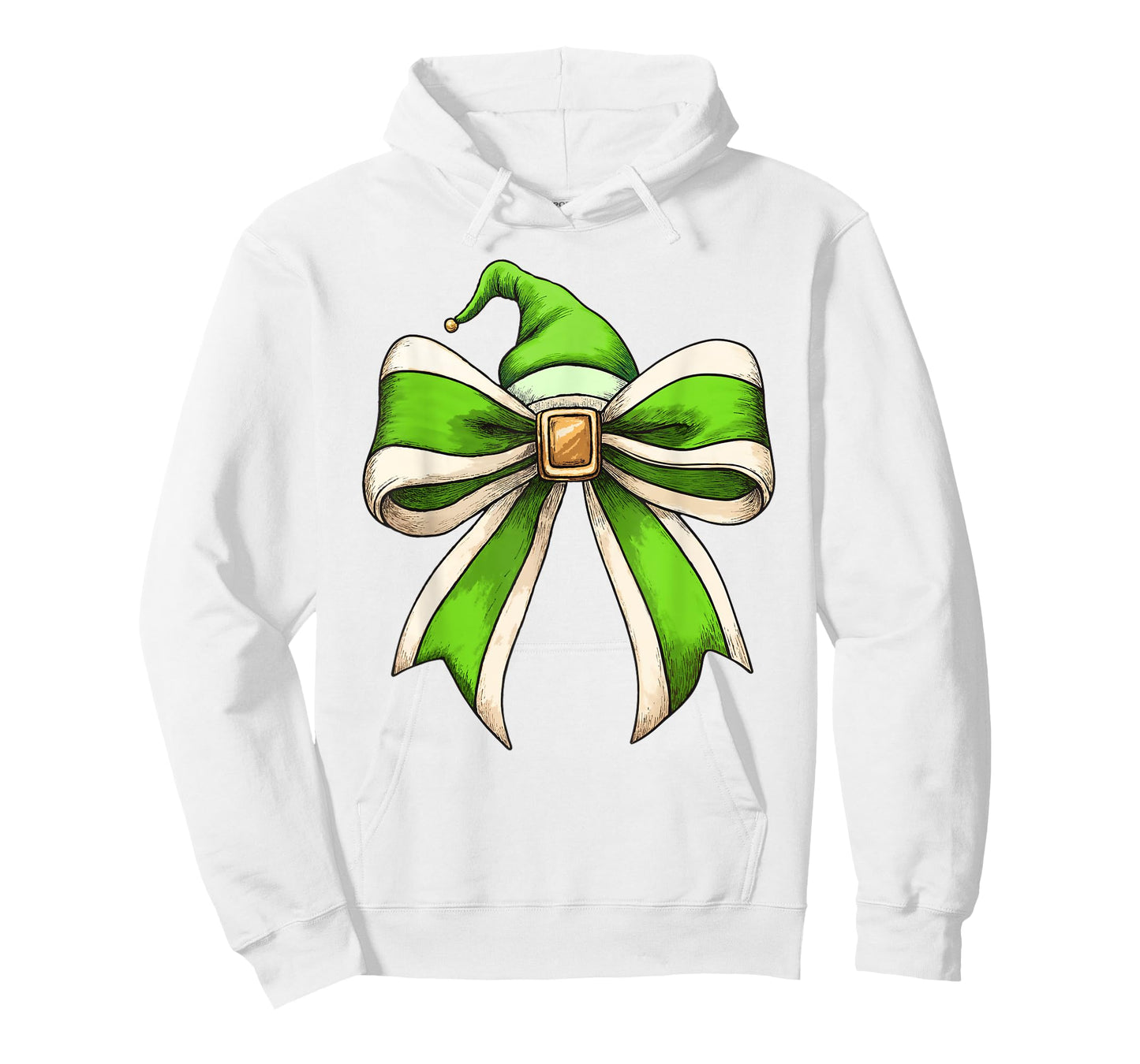 Coquette Christmas Bow Girls Women Holiday Ribbon Green Elf T-Shirt