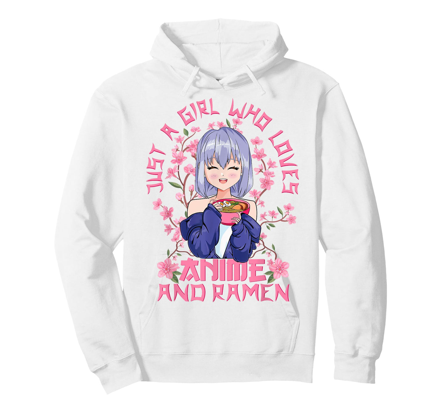 Anime and Ramen - Kitschy Sakura Japanese Cherry Blossoms T-Shirt