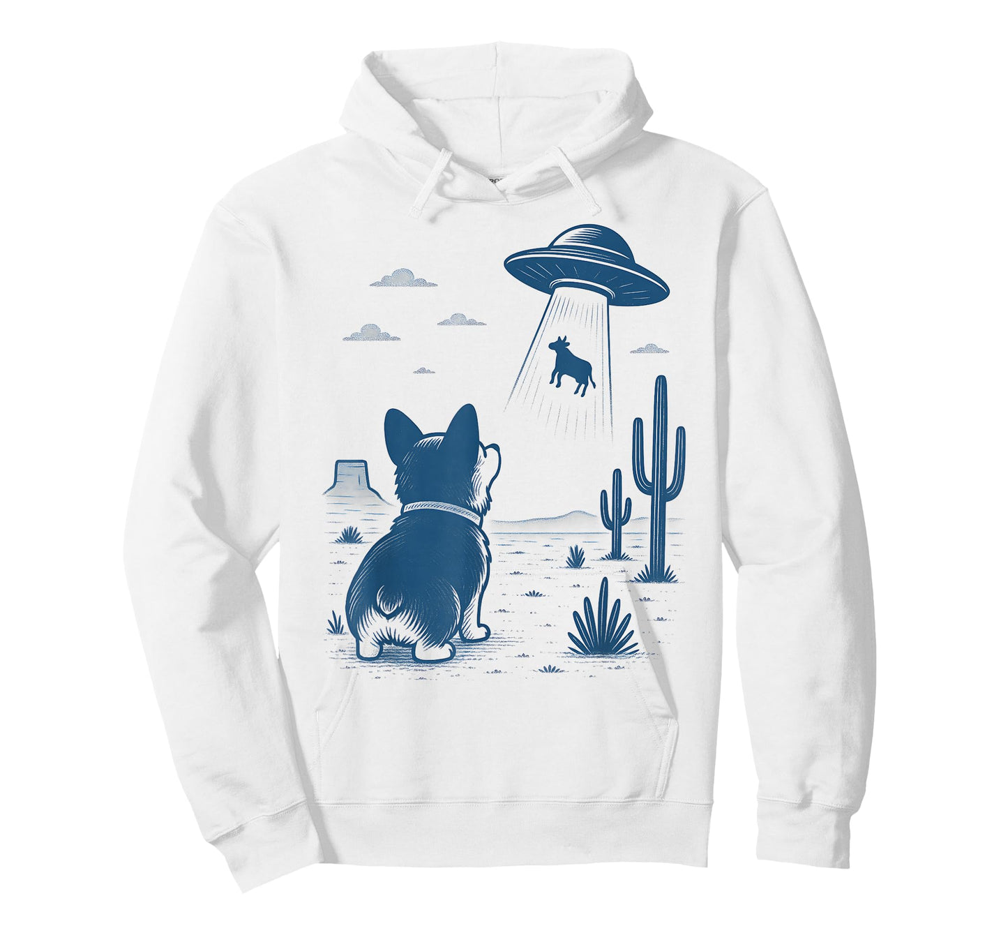 Funny Corgi Lovers UFO Alien Dogs Design Men Women Kids T-Shirt