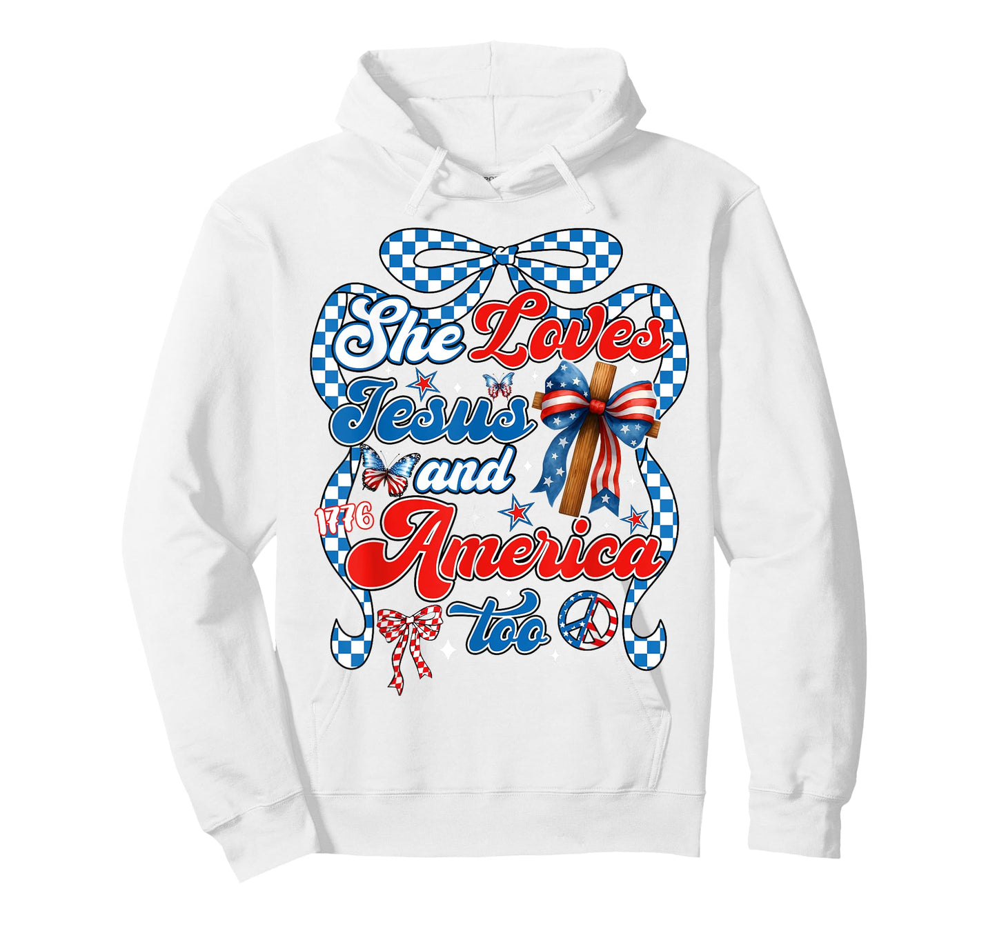 4th Of July She Loves Jesus And America Too Christian Faith T-Shirt