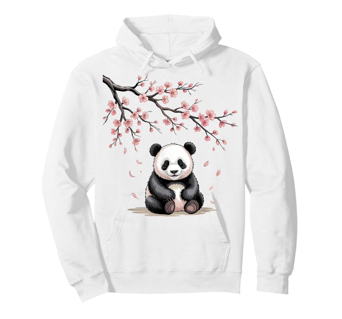 Cute Panda Sakura Cherry Blossoms Sumi-E Japanese Aesthetic T-Shirt