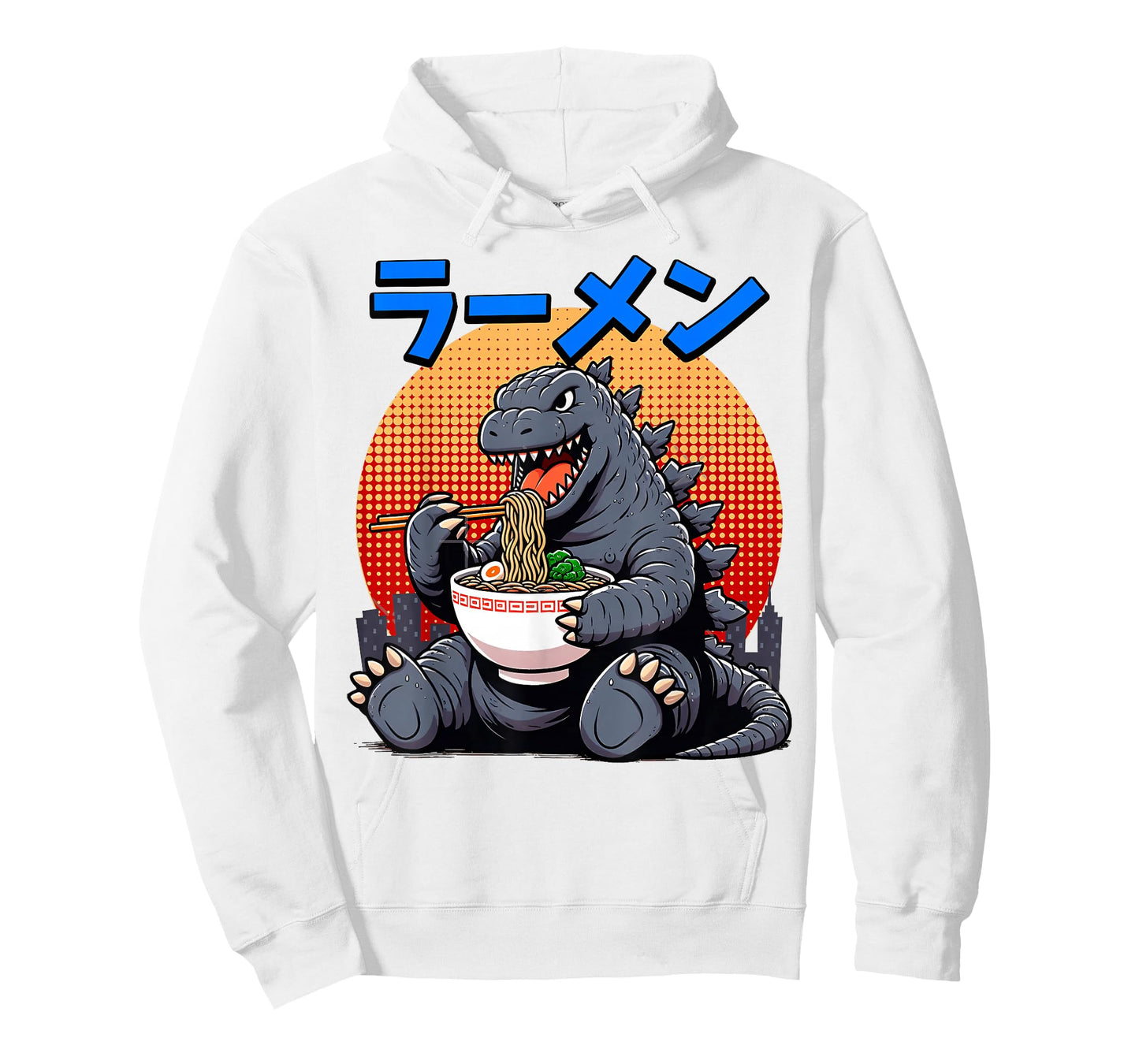 Funny Kaiju Eating Ramen Japanese Monster Lover Birthday T-Shirt