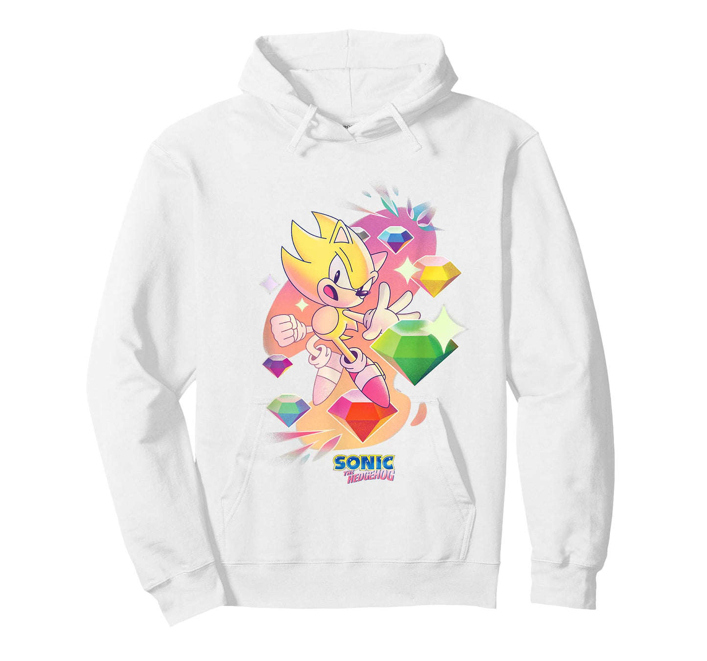 Sonic The Hedgehog Super Sonic Chaos Emeralds Vintage T-Shirt