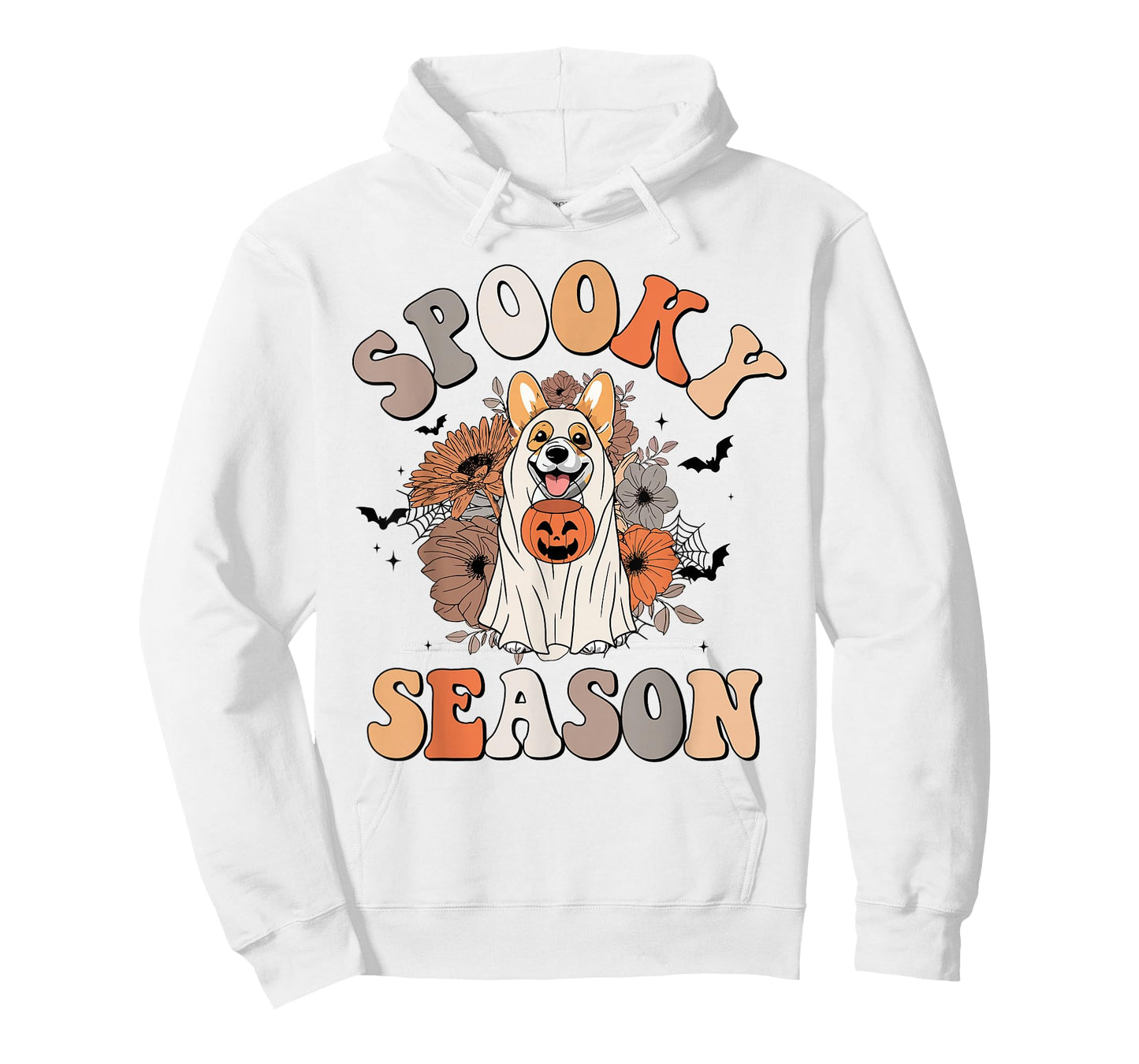 Funny Groovy Corgi Dogs Dressed As Ghost Boo Sheet Halloween T-Shirt