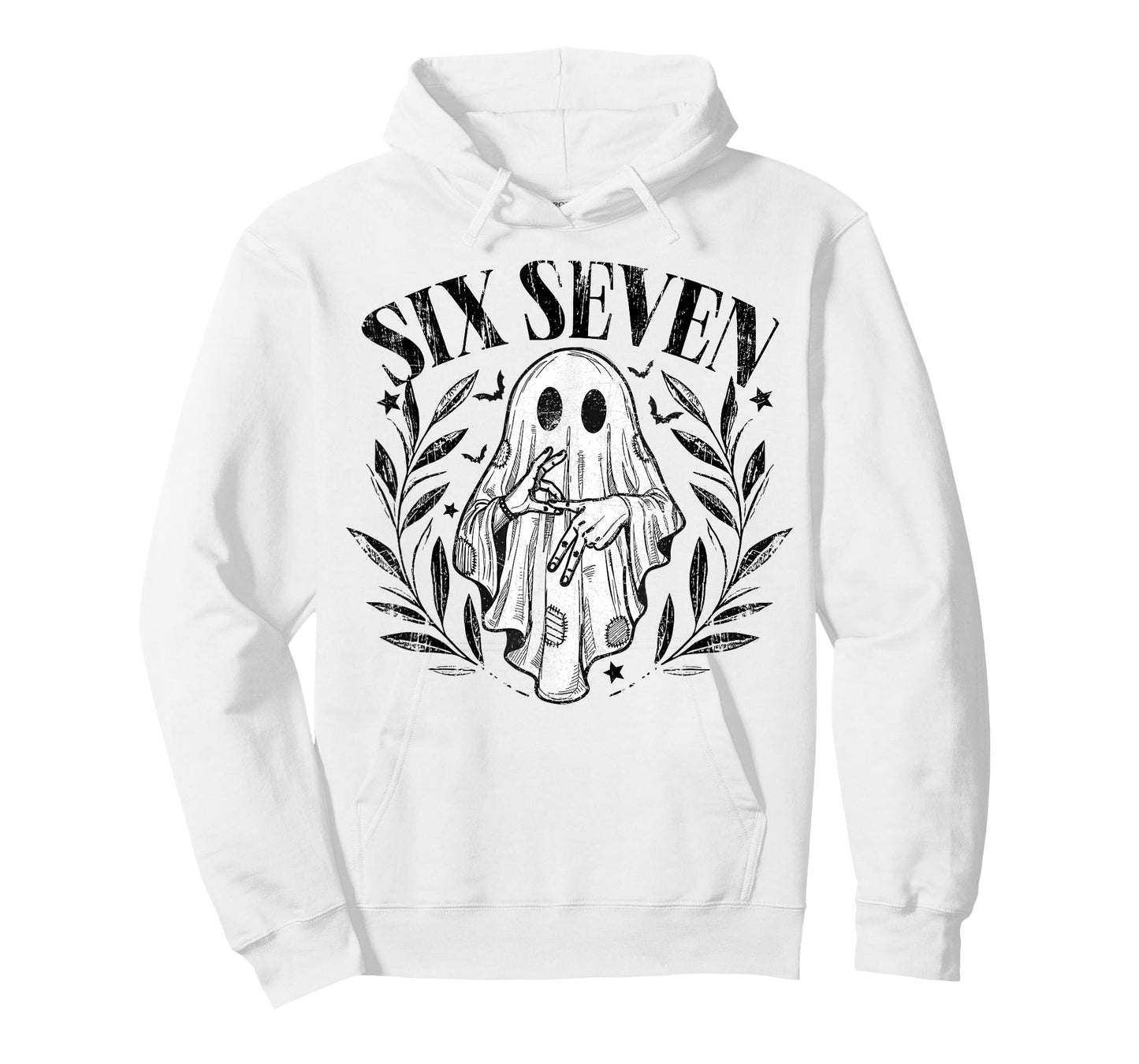 Six Seven 6 7 Meme Gen Alpha Halloween Ghost Hands Sign T-Shirt