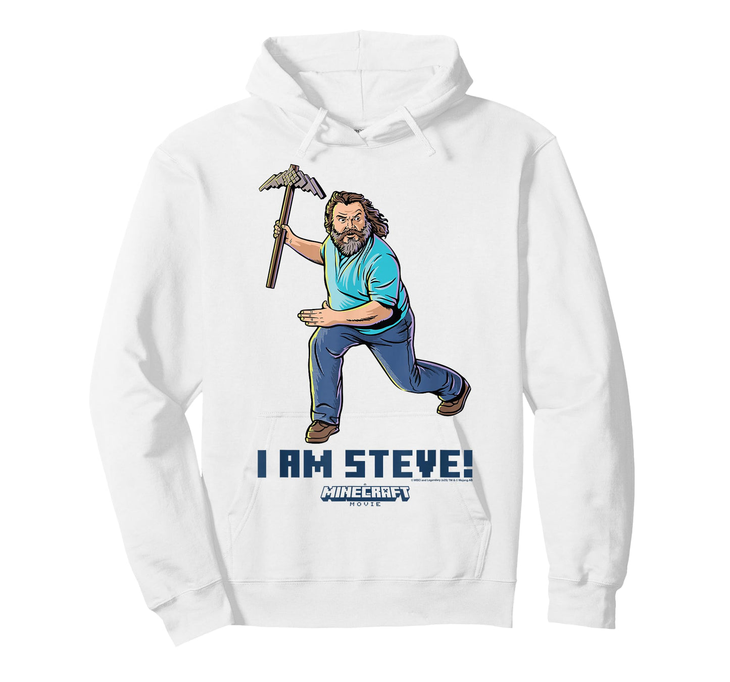 A Minecraft Movie I Am Steve Wielding Stone Pickaxe T-Shirt