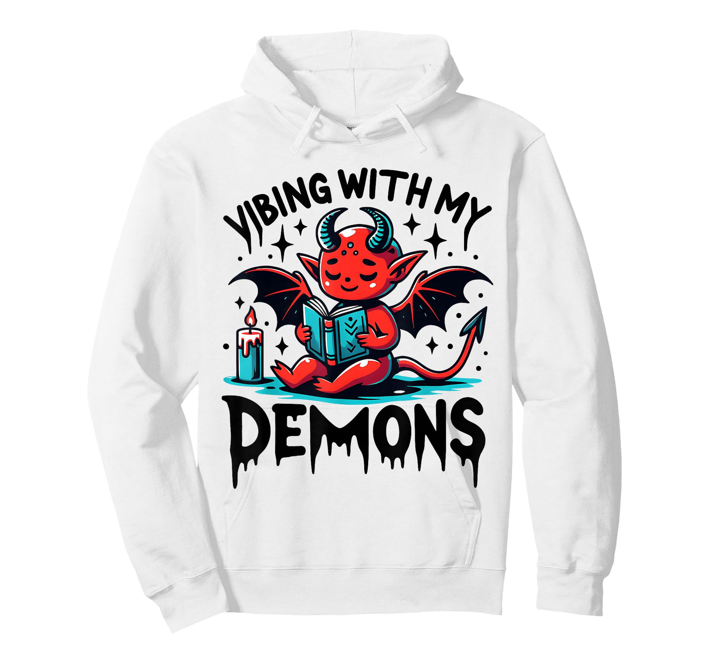 Vibing with My Demons Cute Devil Aesthetic Quote T-Shirt