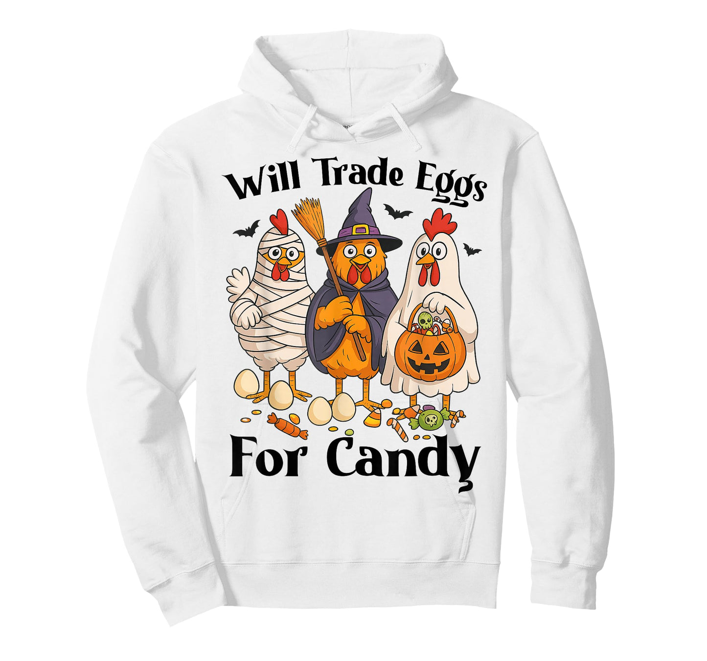 Funny Halloween Chicken Trade Eggs For Candy Trick or Treat T-Shirt