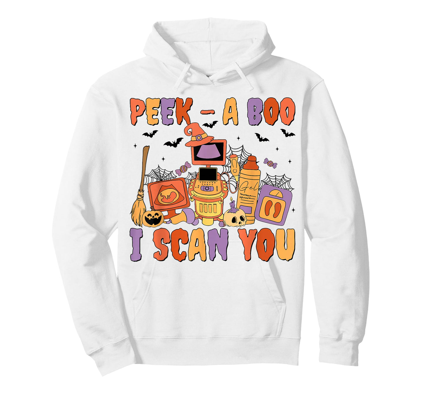 Peek A Boo I Scan You Spooky Sonographer Ultrasound Tech T-Shirt