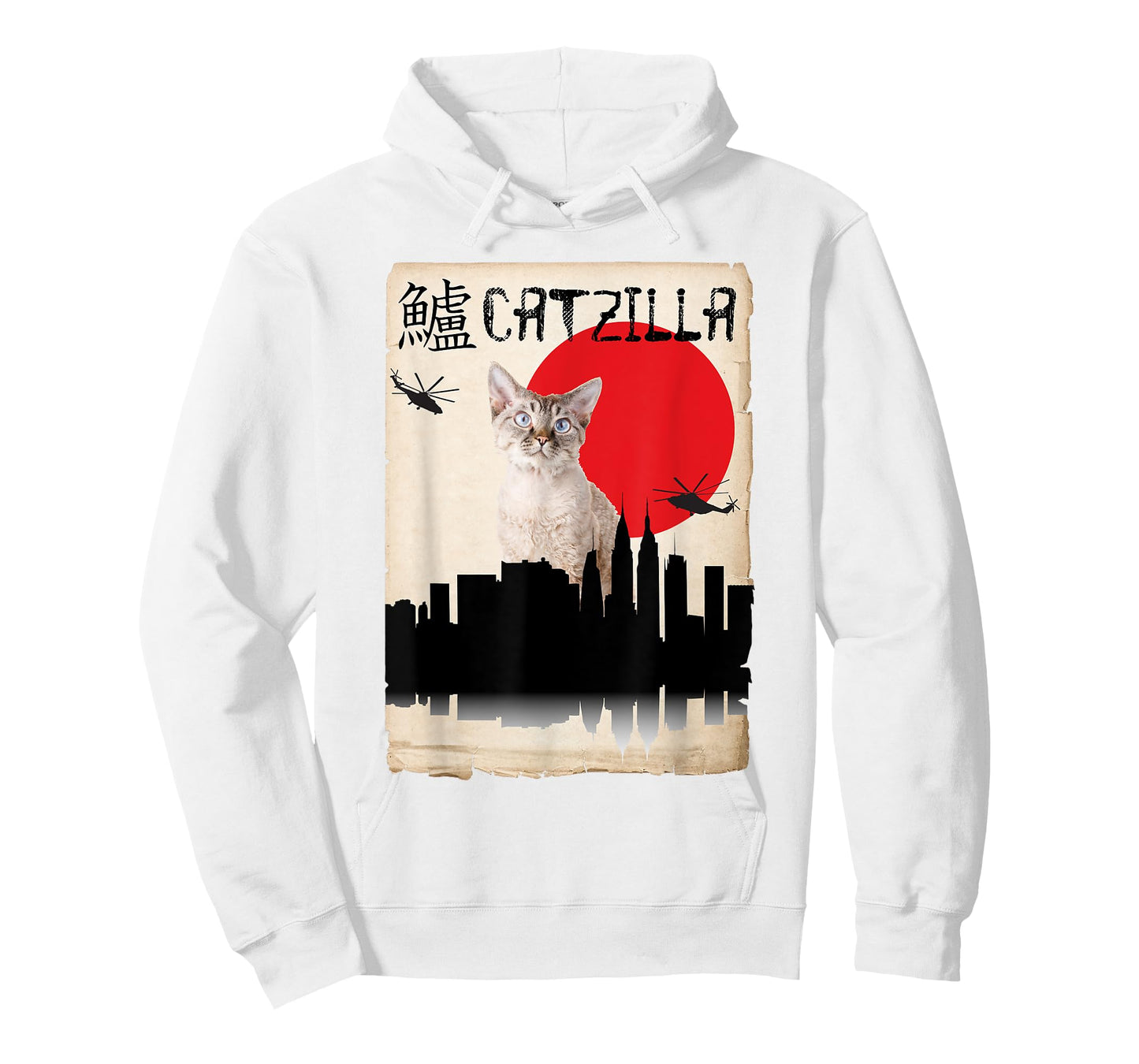 Devon Rex Cat Catzilla T-Shirt for Men Women Kids