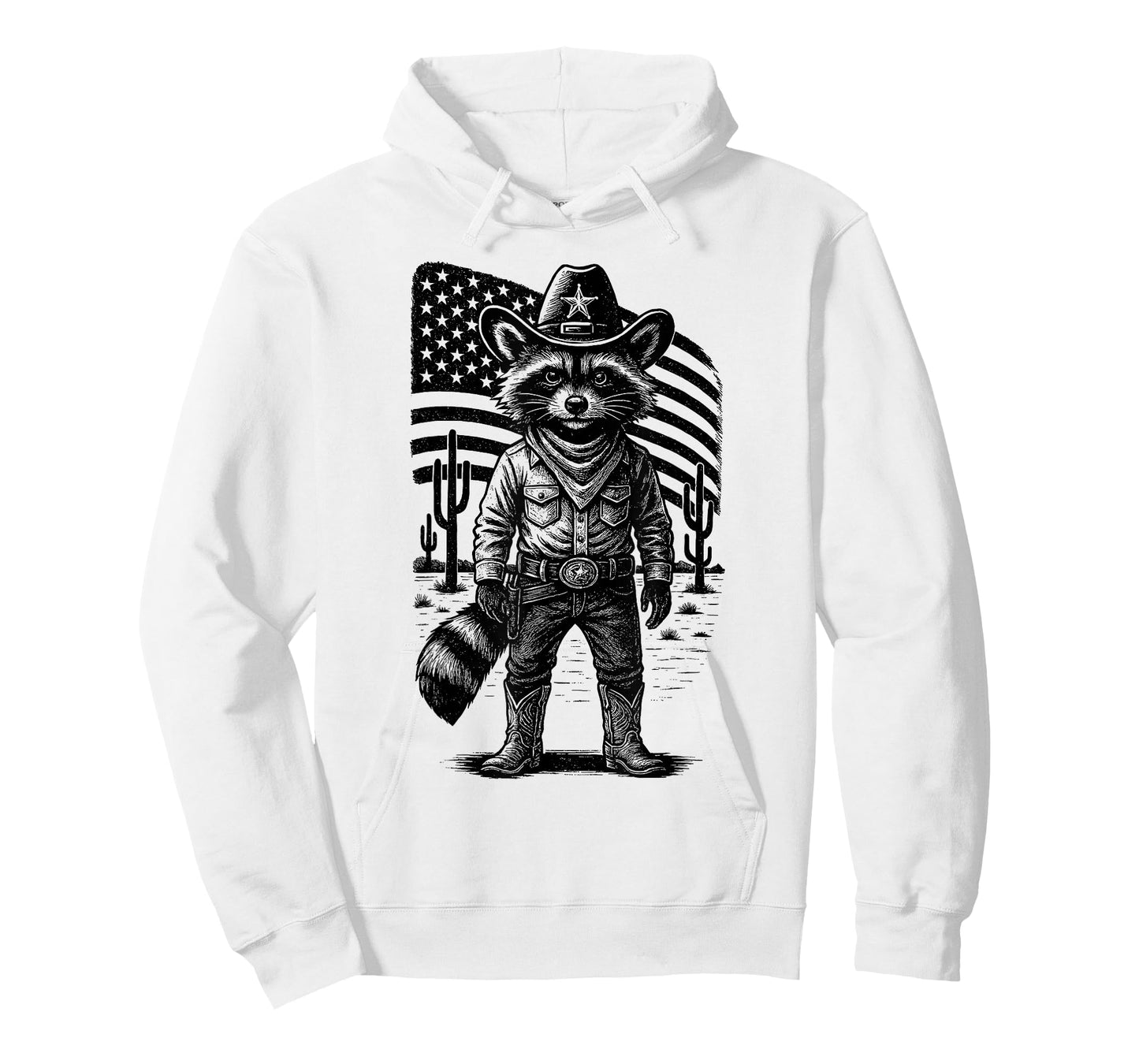 Vintage Raccoon Cowboy | Trash Panda USA Western Country T-Shirt