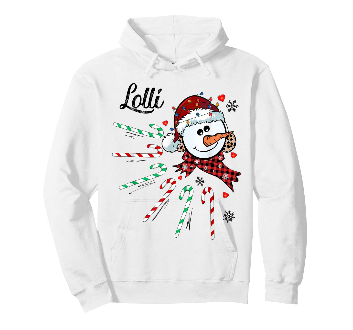 Lolli Snowman Candy Cane Christmas Xmas Funny T-Shirt