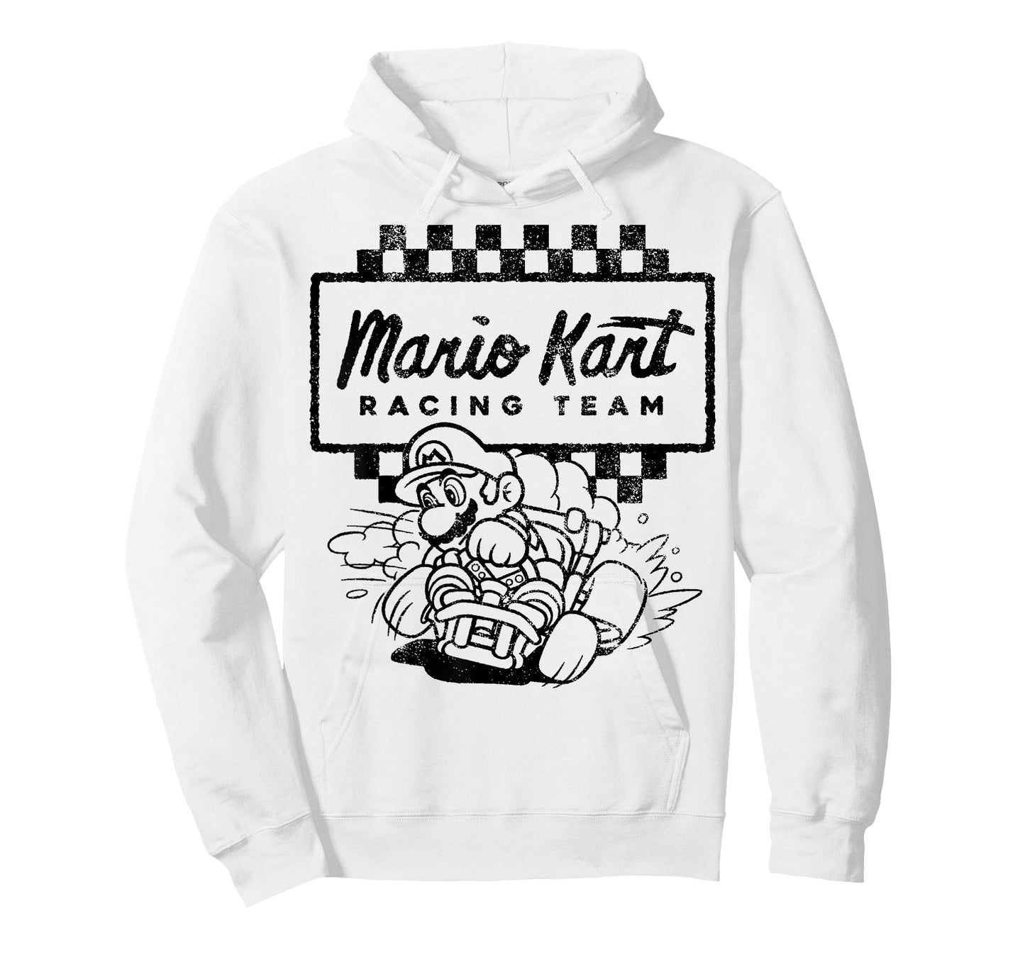 Mario Kart Racing Team Outlined Mario Drift Graphic T-Shirt T-Shirt