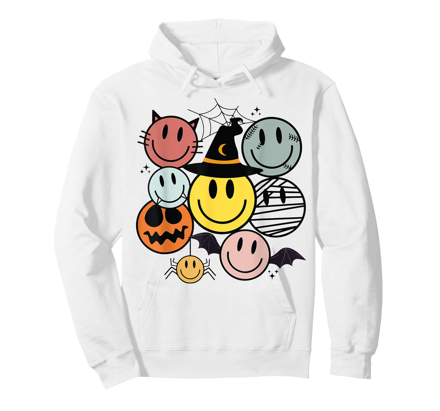 Funny Halloween Smile Face Retro Spooky Men Women Boy Girl T-Shirt