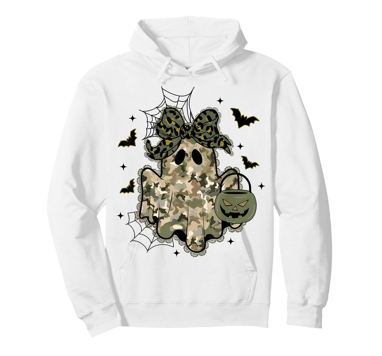 Lace Ghost Coquette Bow Camo Halloween Girly Women Girls T-Shirt