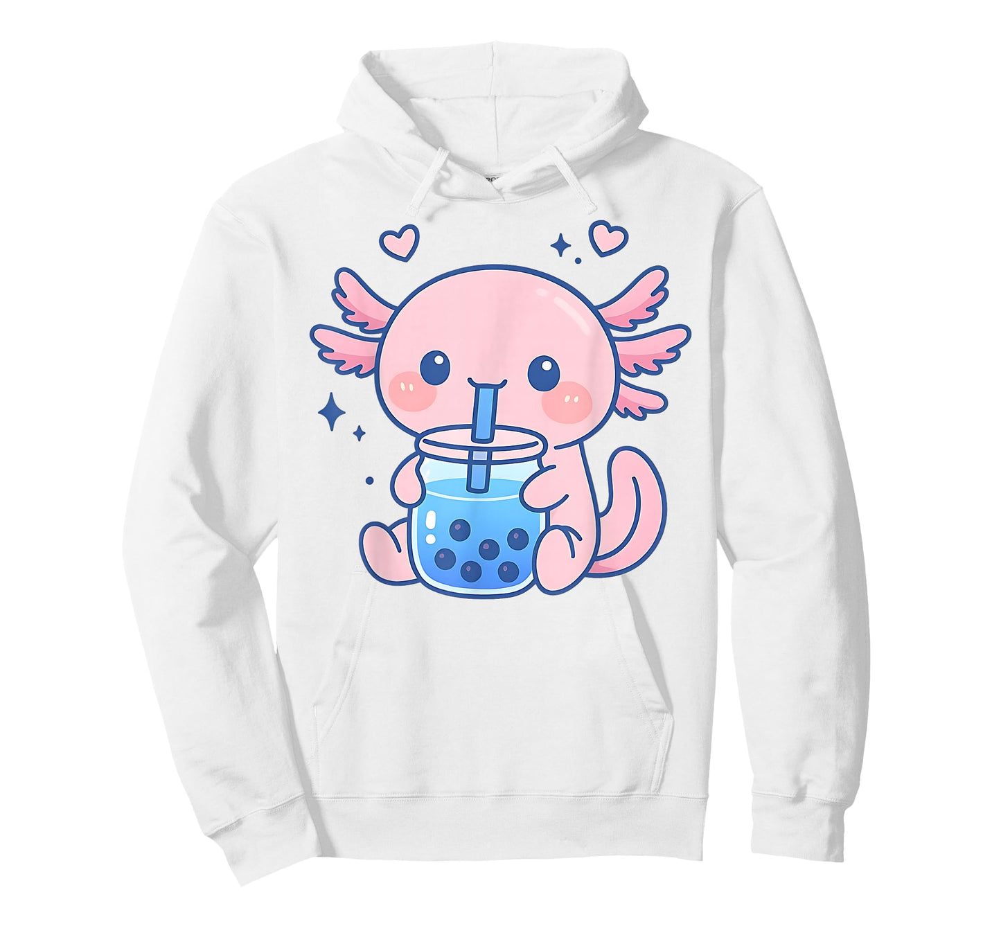 Kawaii Axolotl Drinking Boba Tea Cute Bubble Tea T-Shirt