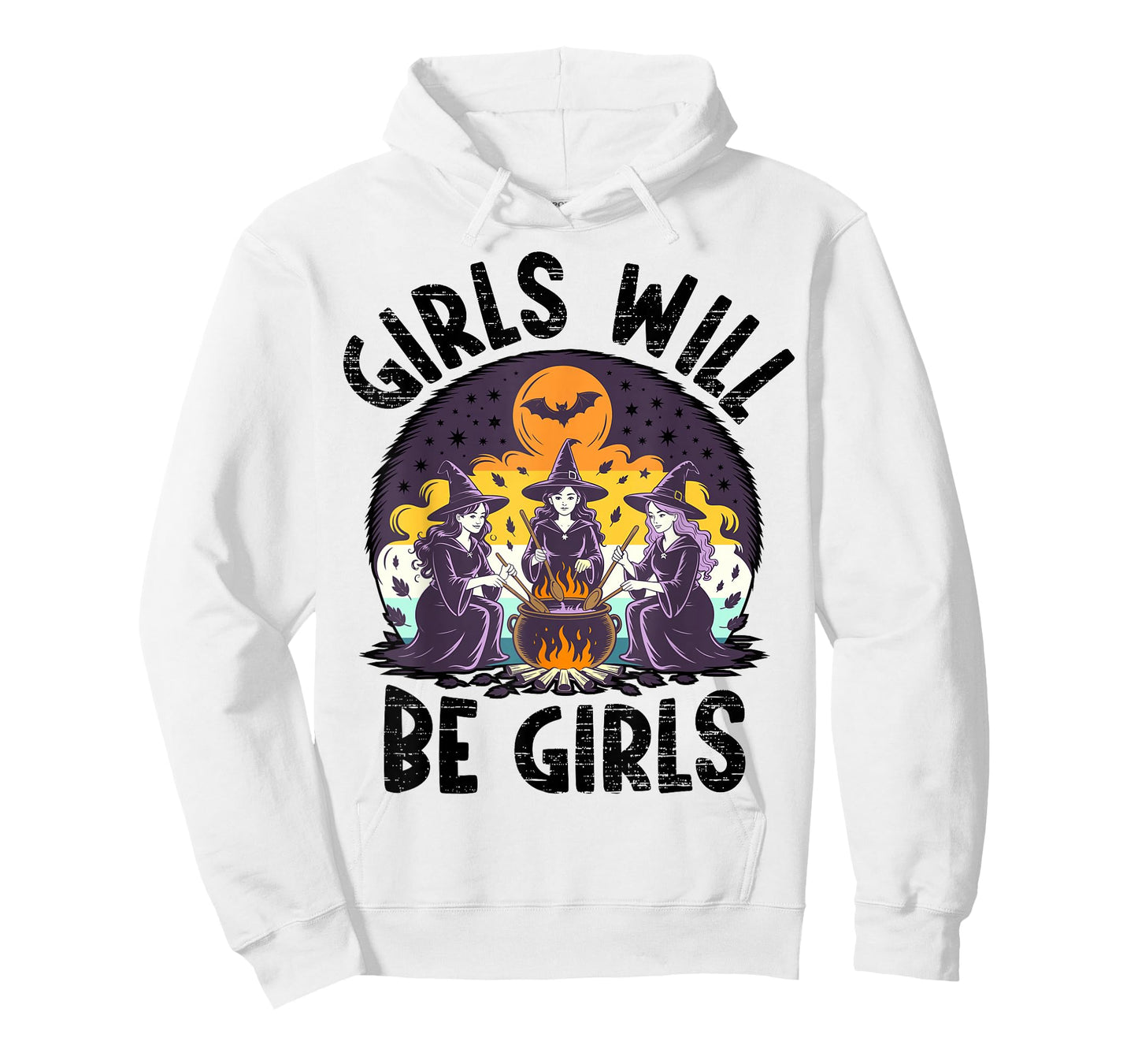 Spooky Season Girls Will Be Girls Witch Vintage Halloween T-Shirt